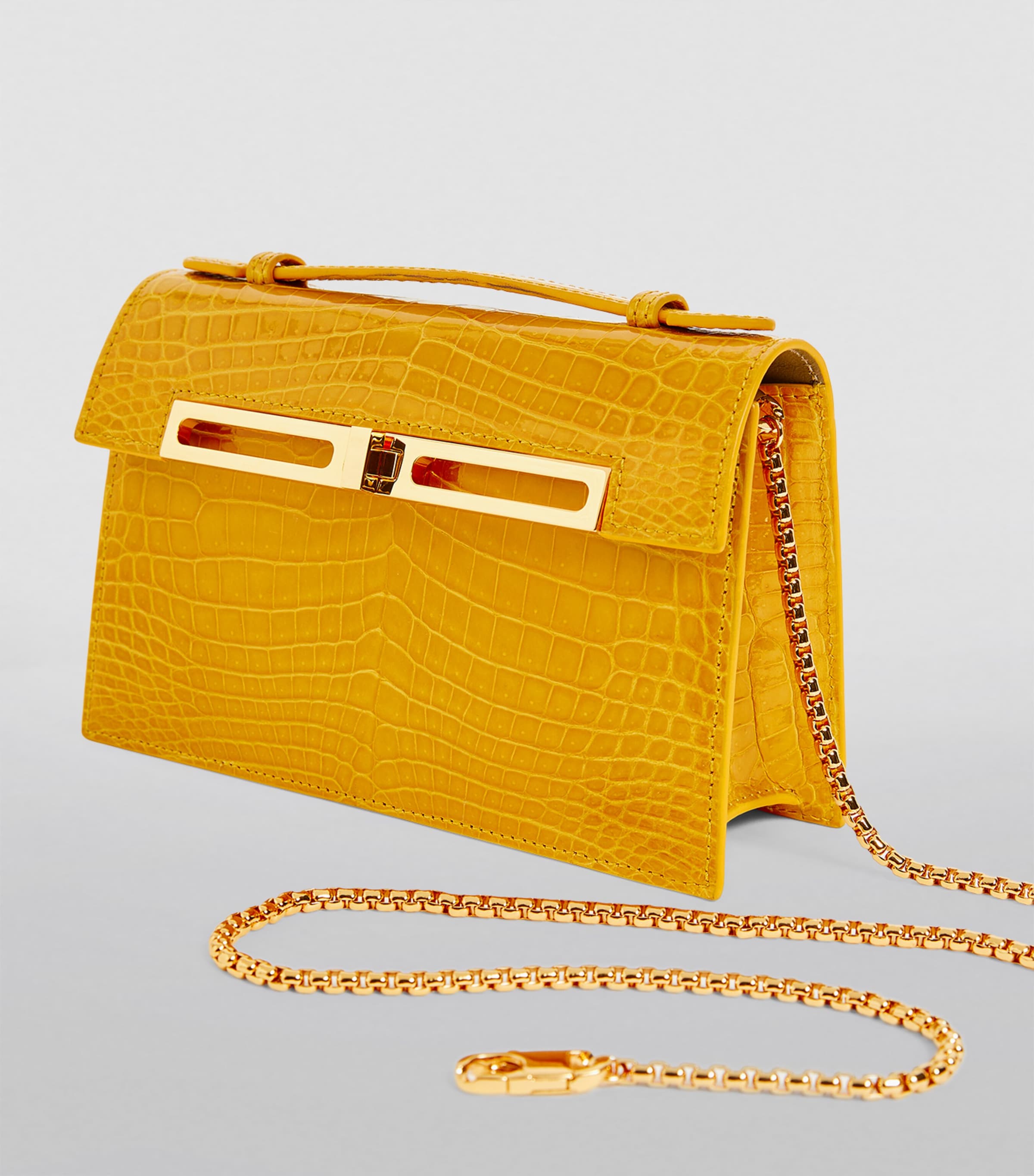 Mini Crocodile Emma Top-Handle Bag SOLEIL SHINY Image 3
