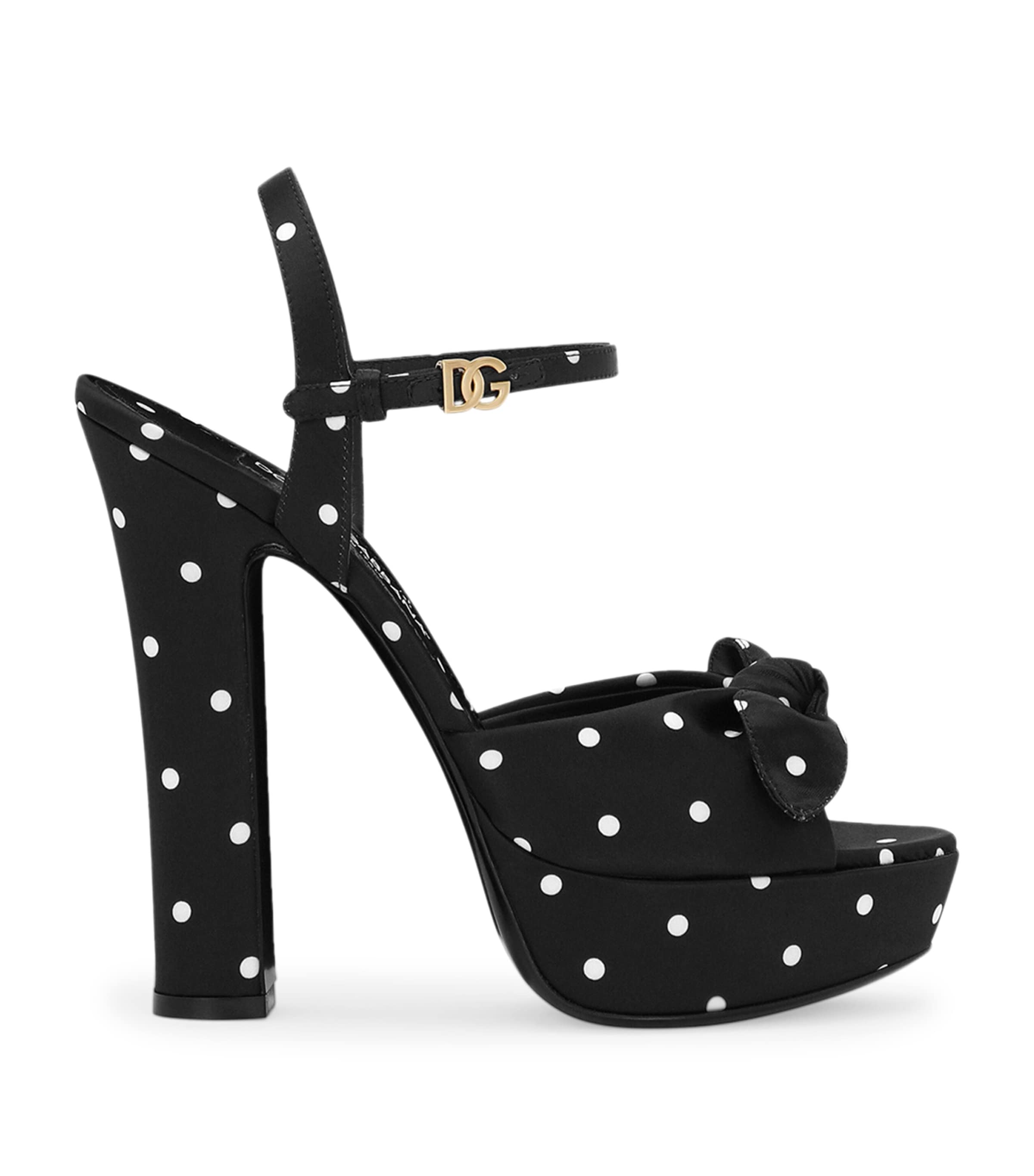 Dolce & Gabbana Keira Embellished Polka-dot Satin Sandals