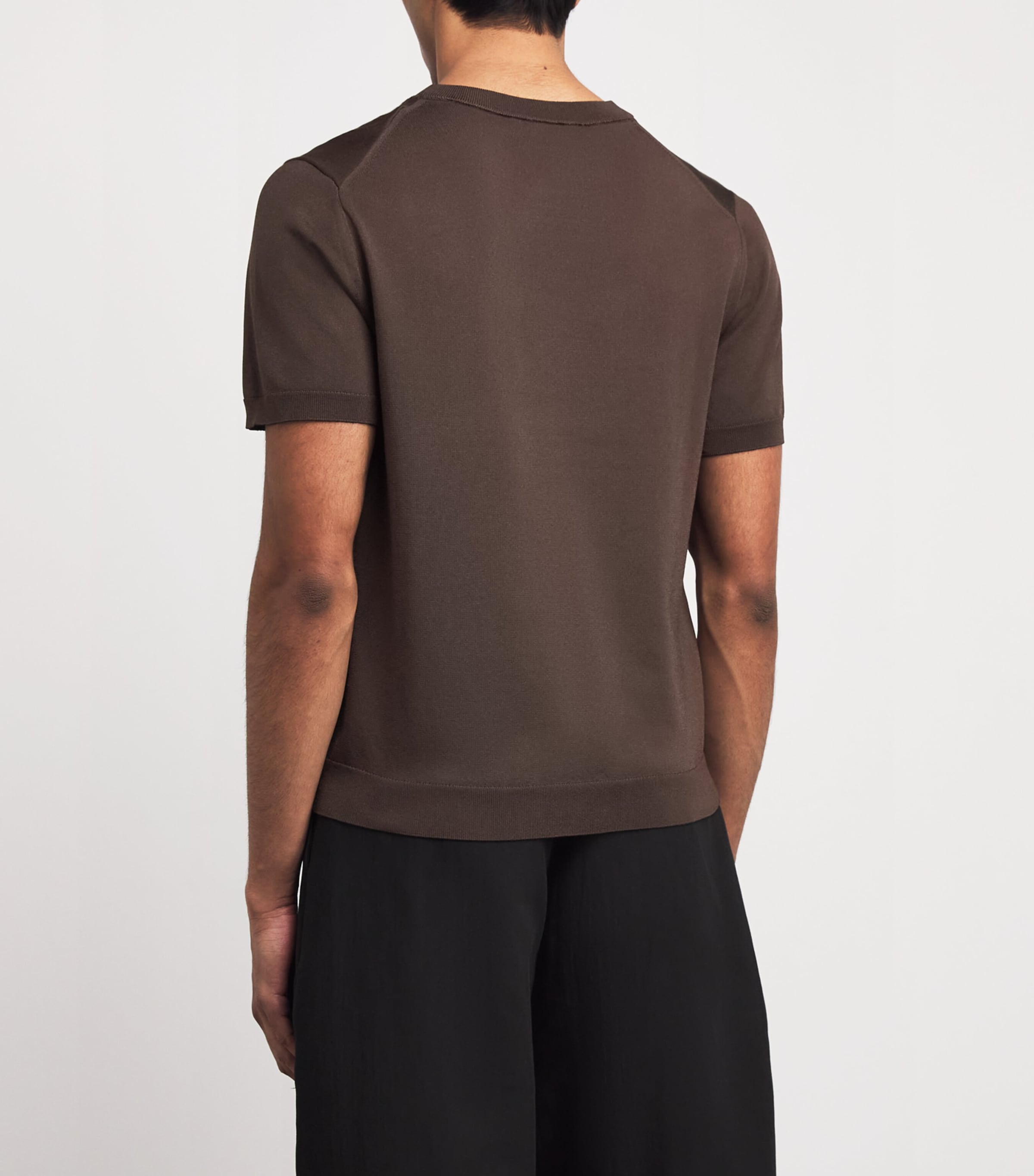 Knitted Short-Sleeve T-Shirt CHOCOLATE Image 4
