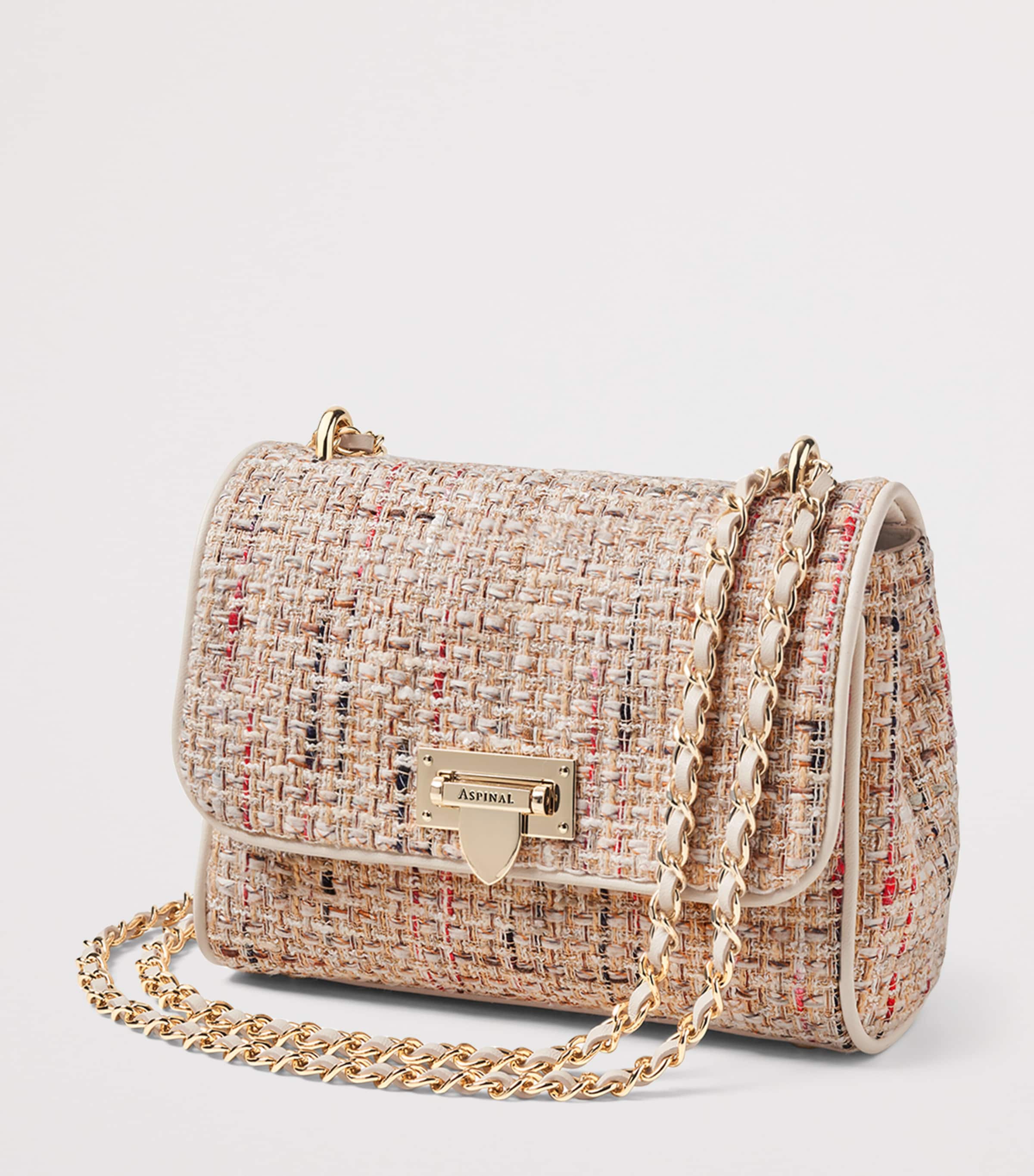 Aspinal Of London Tweed Lottie Cross-Body Bag Neutral Image 2