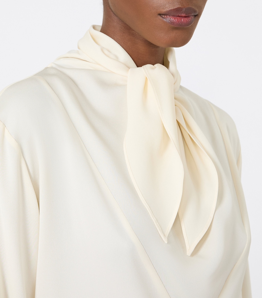 Silk Tie-Neck Blouse IVORY Image 5