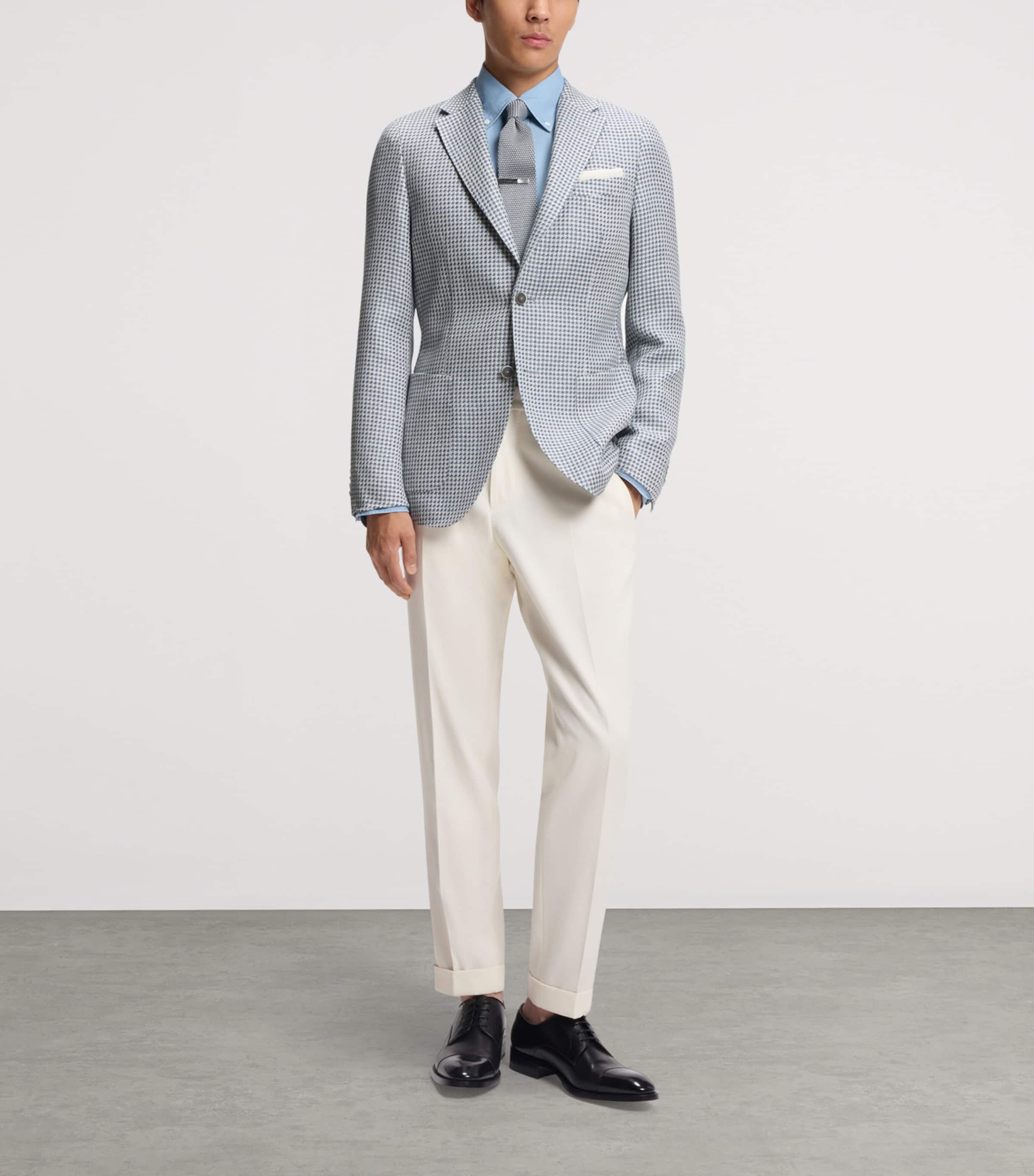 BOSS Mens Linen-Silk-Cotton Slim Blazer Image 4