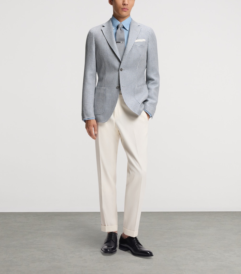 BOSS Mens Linen-Silk-Cotton Slim Blazer Image 4