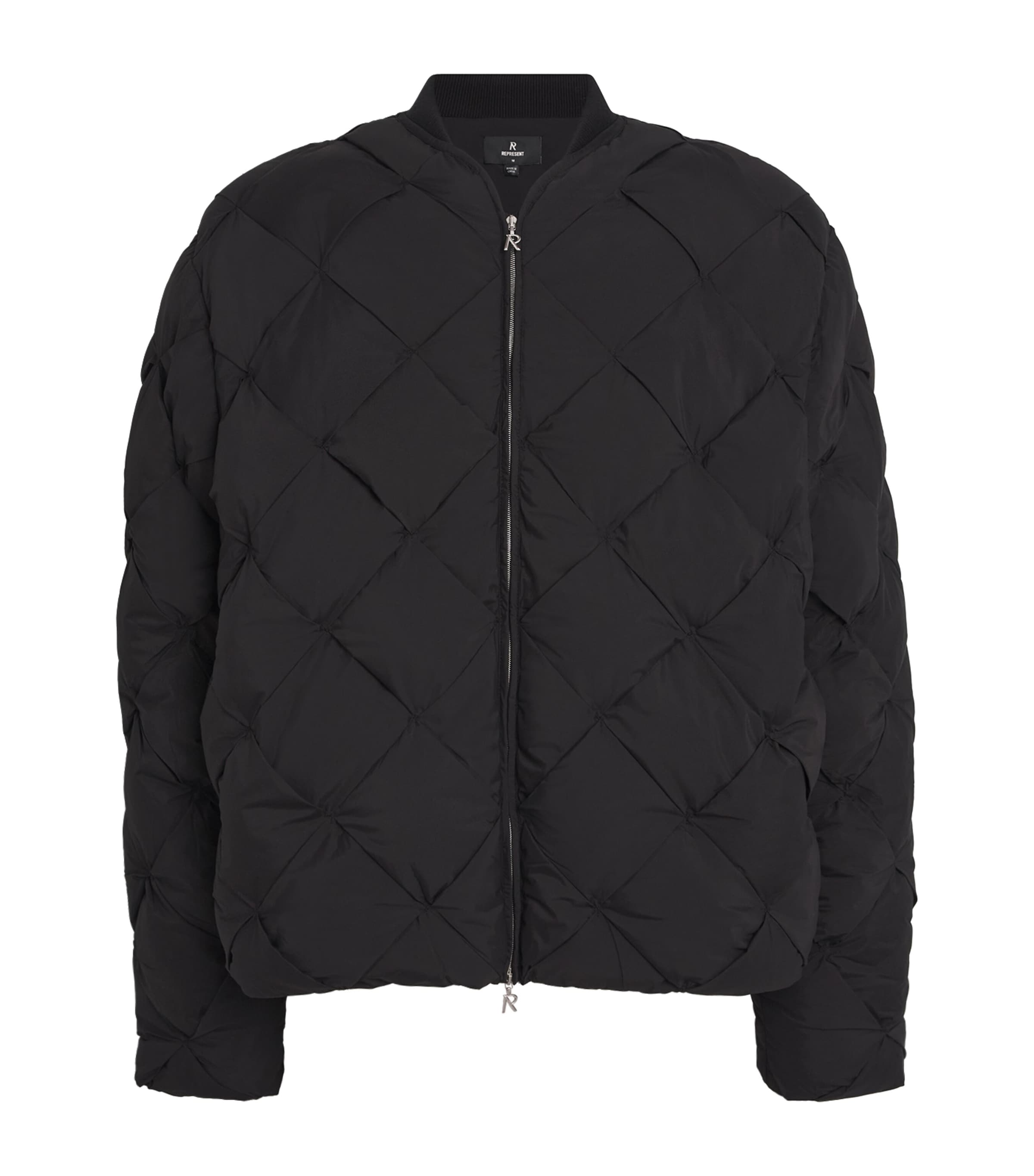 Diamond Quilted Puffer Jacket JET BLACK Image 1