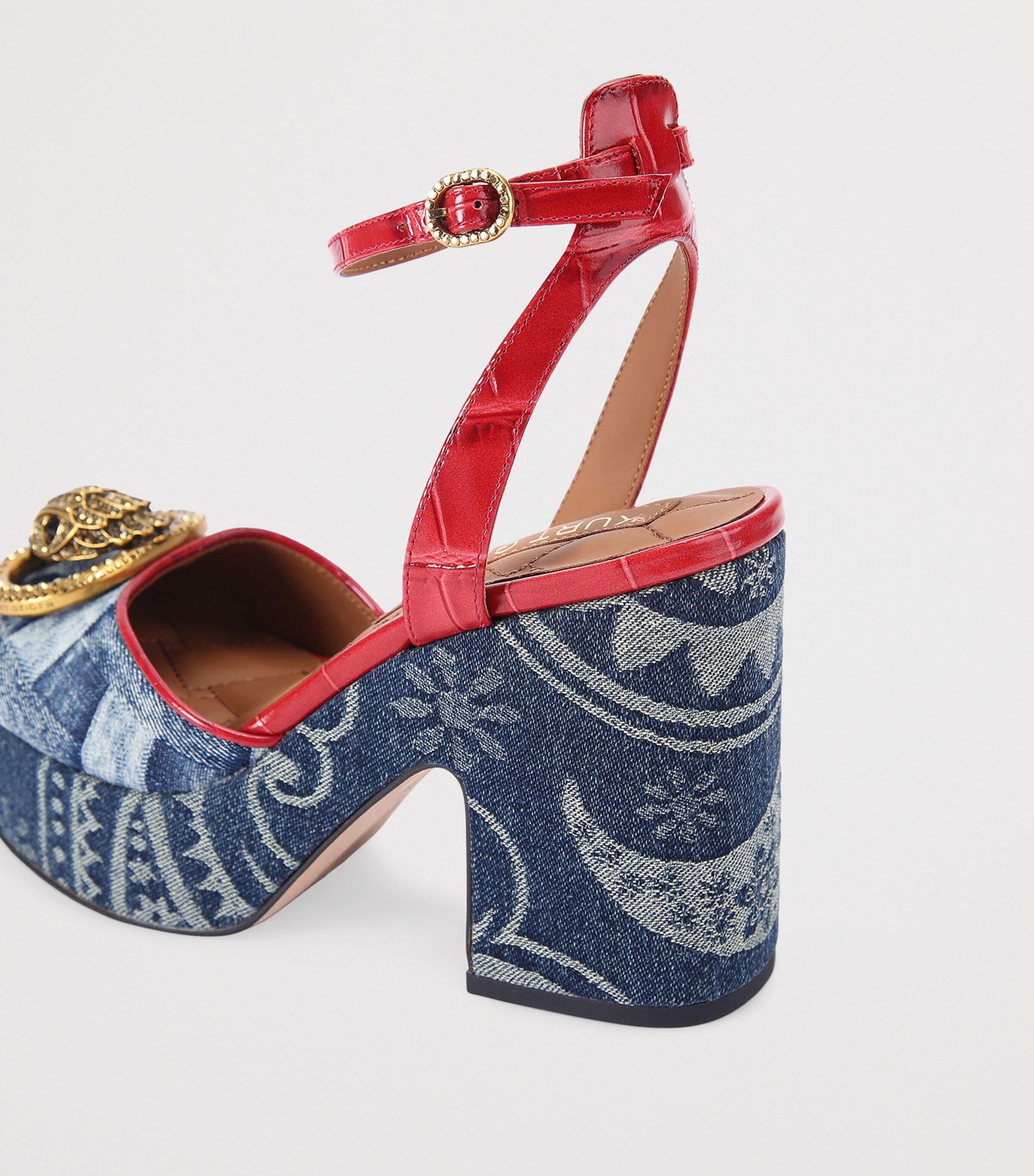 Kurt Geiger London Womens Denim Chelsea Platform Heels Denim Image 2