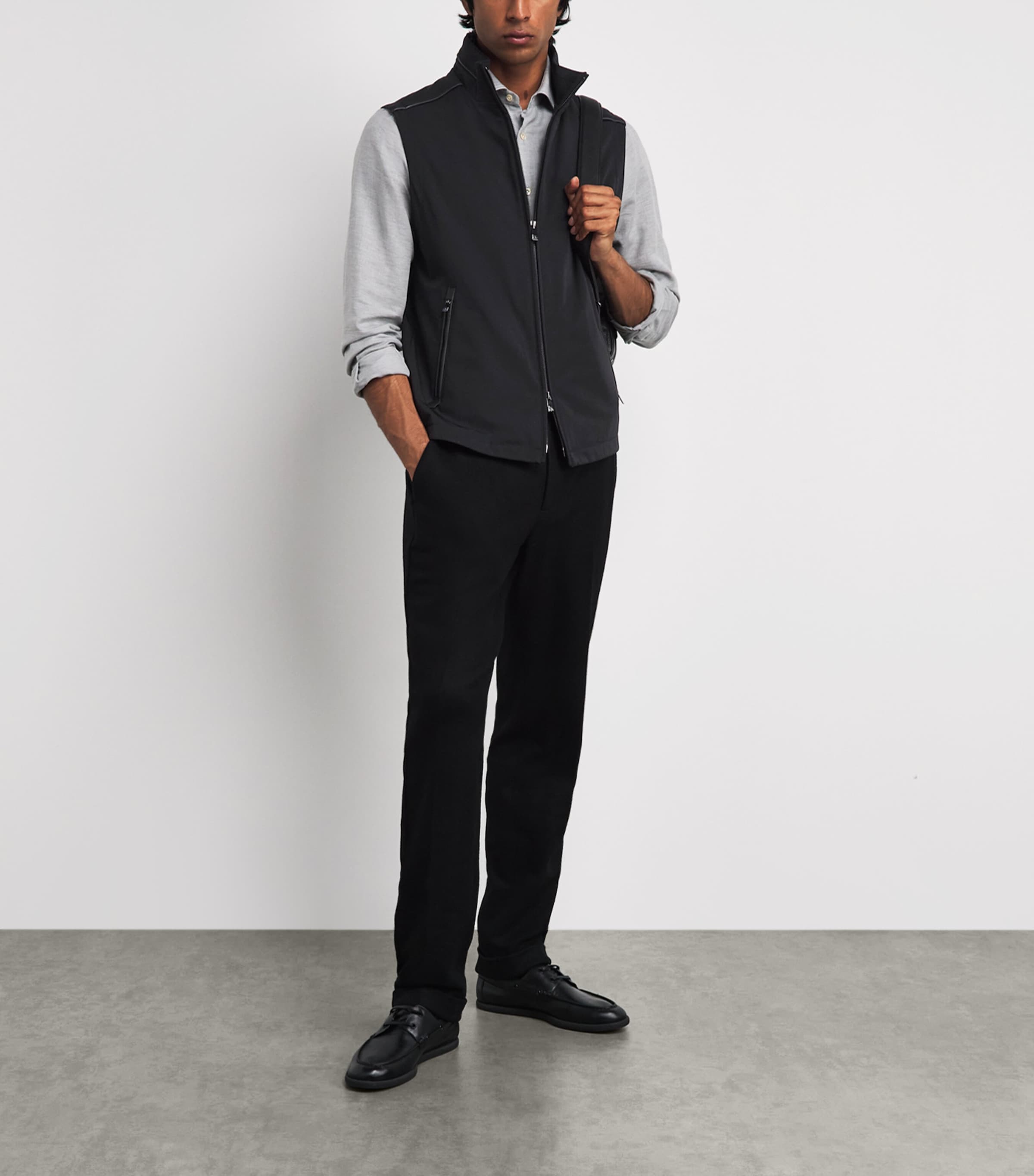 Corneliani Mens High-Neck Gilet Black Image 2