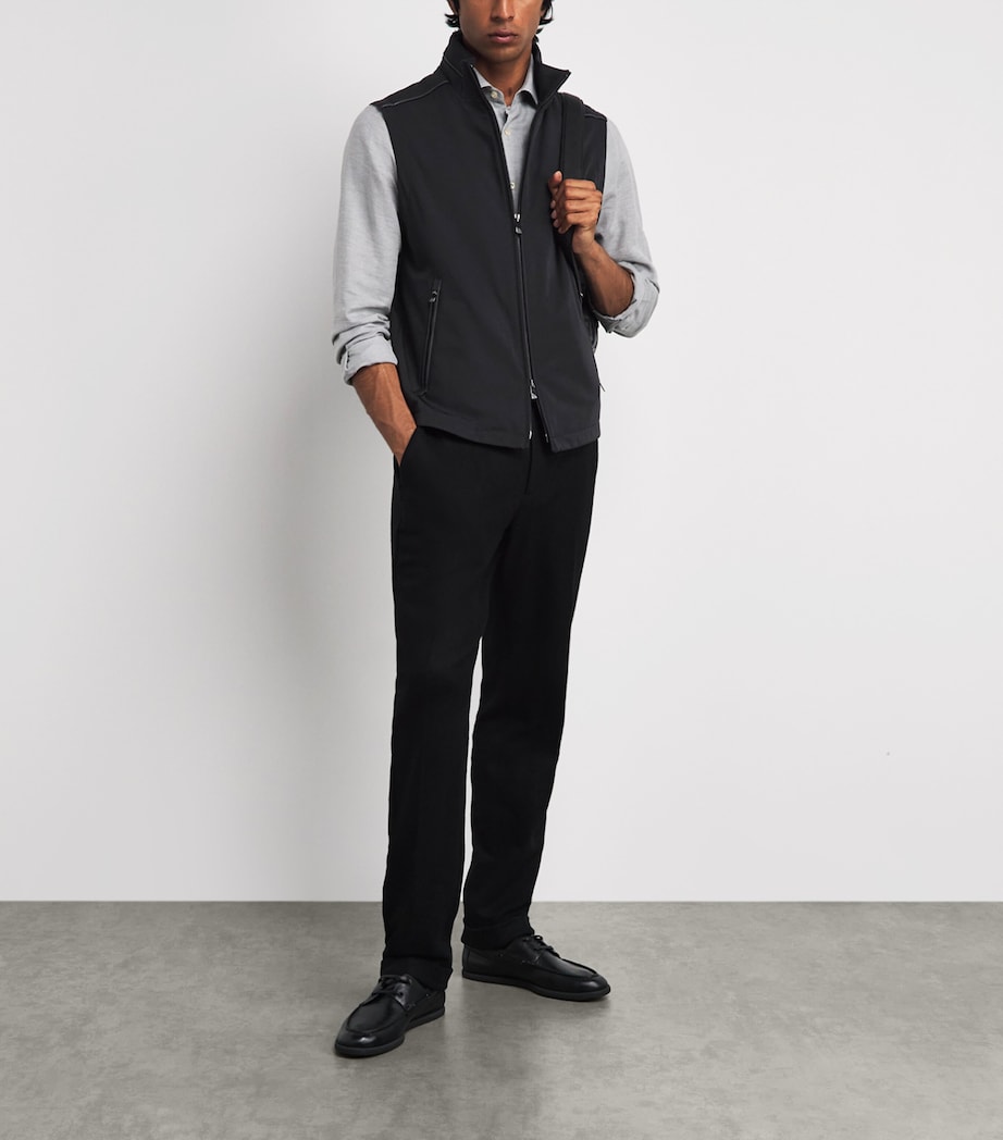 Corneliani Mens High-Neck Gilet Black Image 2