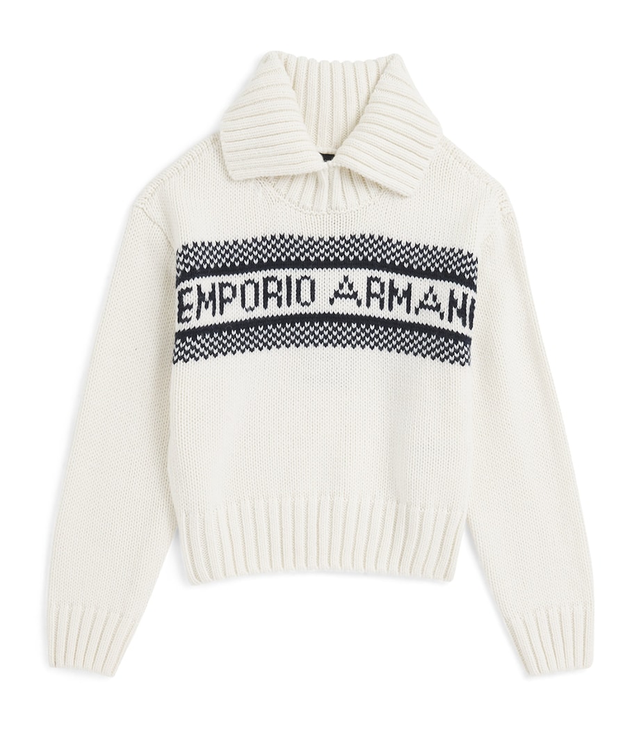 Virgin Wool-Blend Sweatshirt (4-14 Years) M0019OFF WHITE/NAVY Image 1