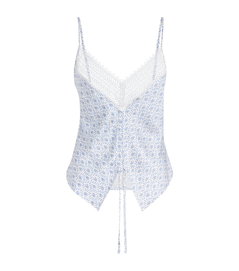 Claudie Pierlot Womens Lace-Trim Top Light Print Image 1