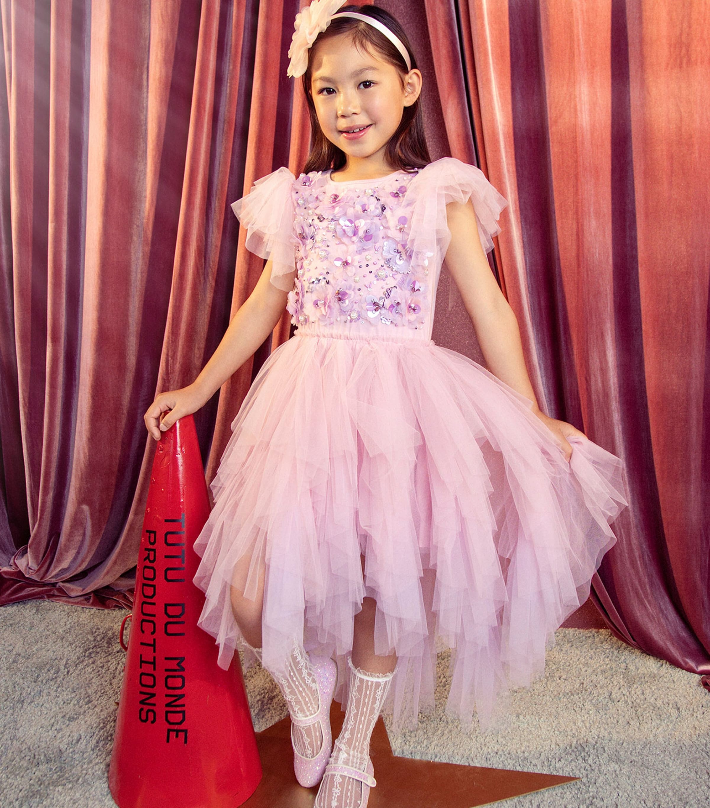 Tutu Du Monde Tulle Sparkle In Bloom Dress (2-12 Years) Diamond Blue Mix Image 2