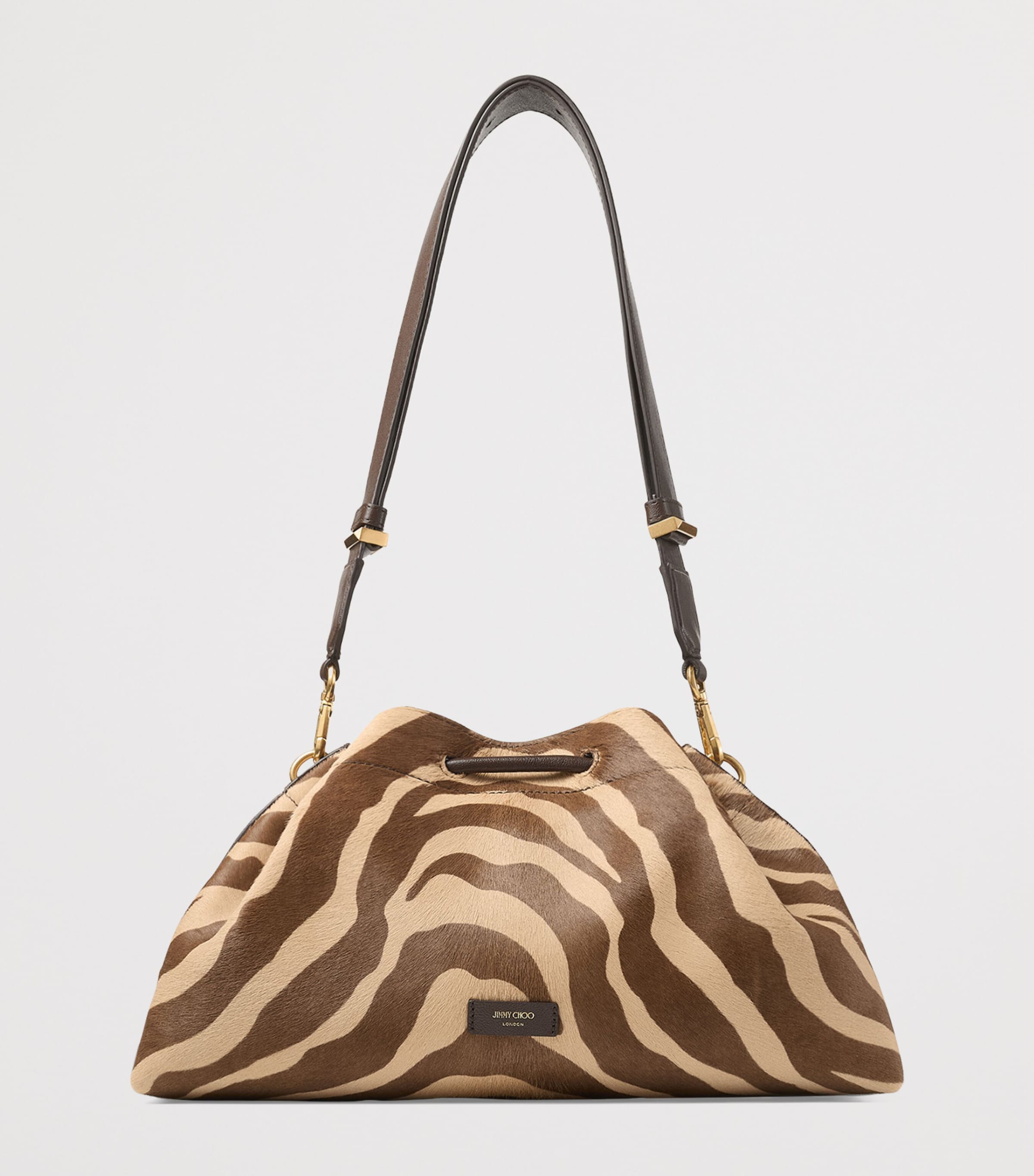 Medium Haircalf Cinch Bag NATURAL/CHOCOLATE/GO Image 4