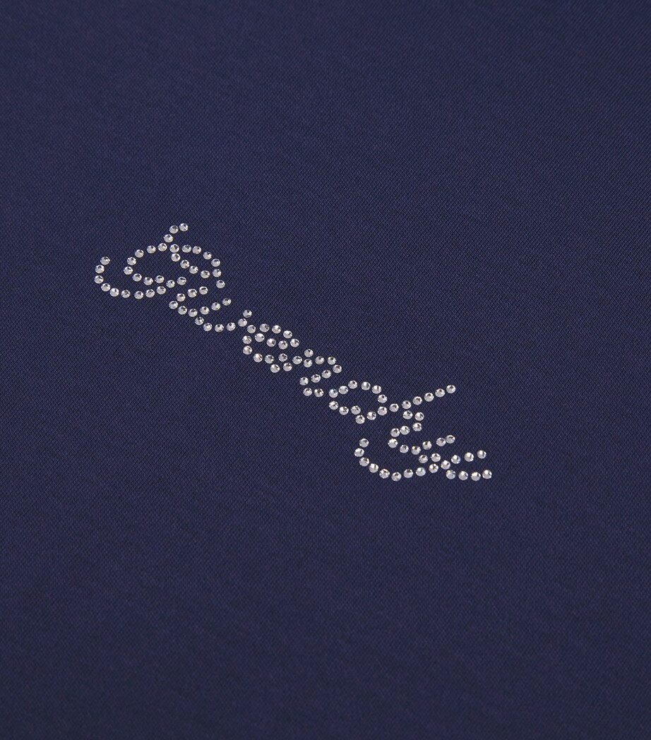 Givenchy Kids Cotton Embellished Logo T-Shirt (4-12+ Years) Navy Image 4