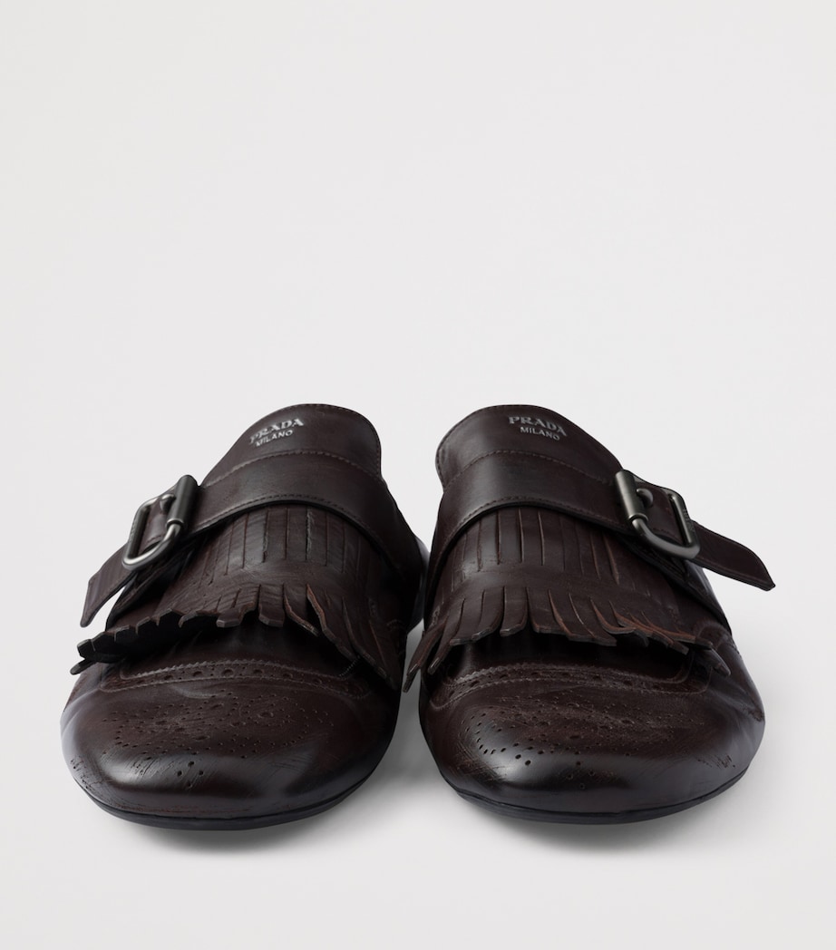 Calf Leather Fringed Monk-Strap Shoes F0003 Image 6