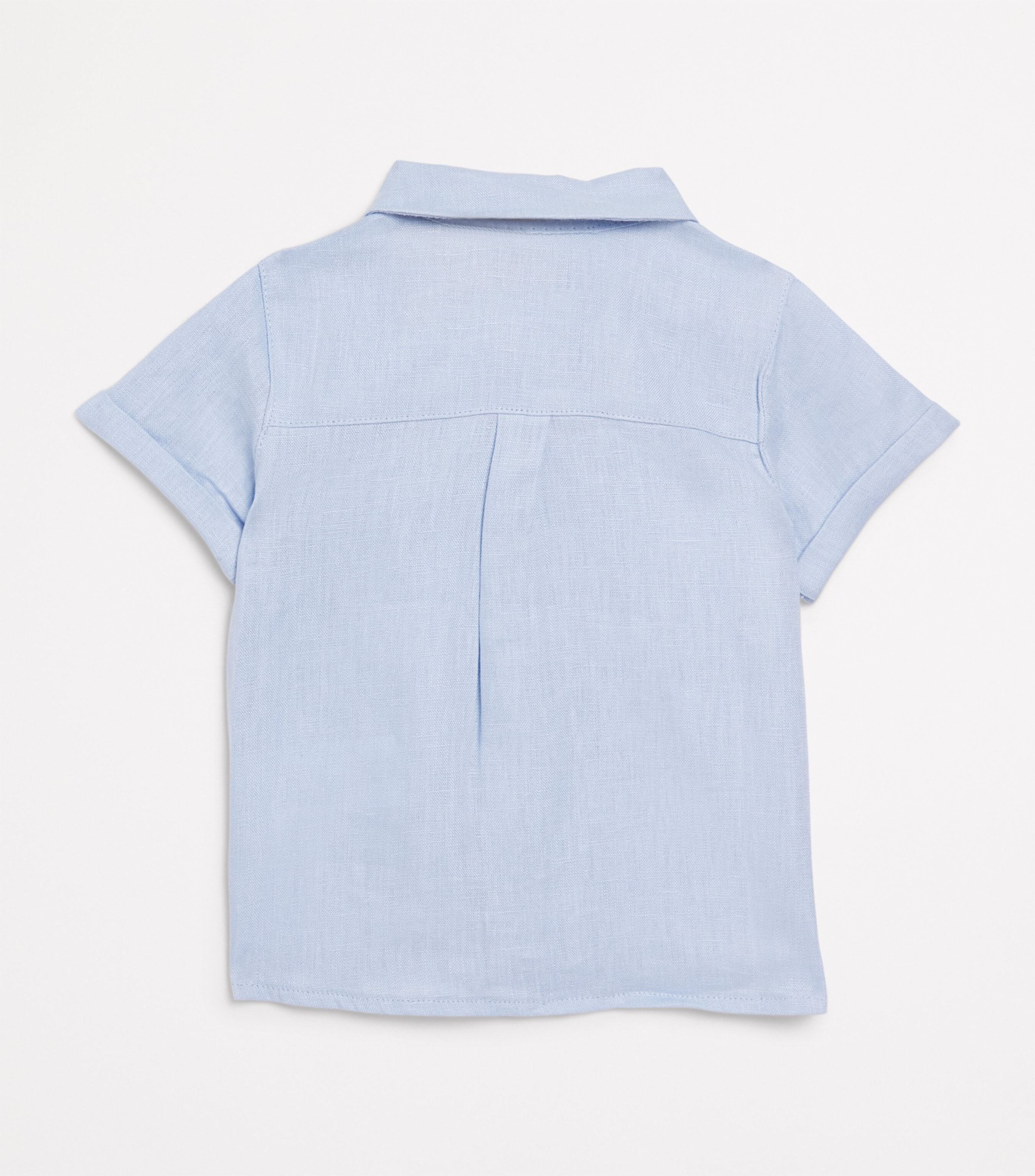 Tartine et Chocolat Linen Monogram Shirt (3 Months-4 Years) Bleu Grisï¿½ Image 2