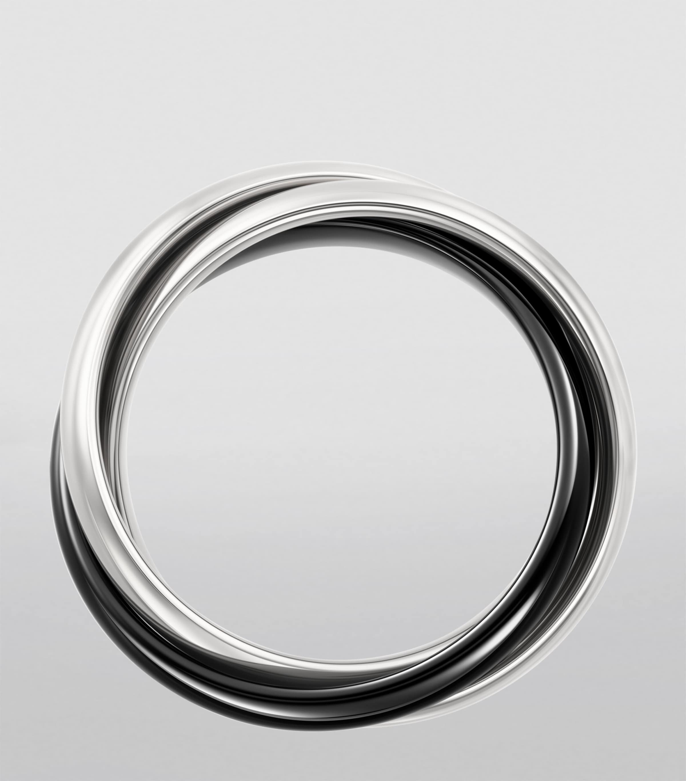 Medium White Gold and Ceramic Trinity Ring WHITE GOLD Image 2