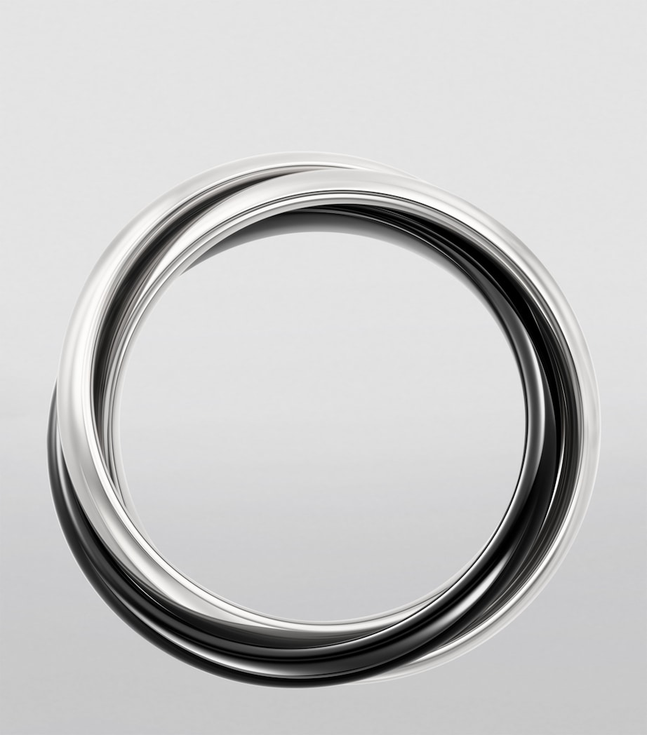 Medium White Gold and Ceramic Trinity Ring WHITE GOLD Image 2