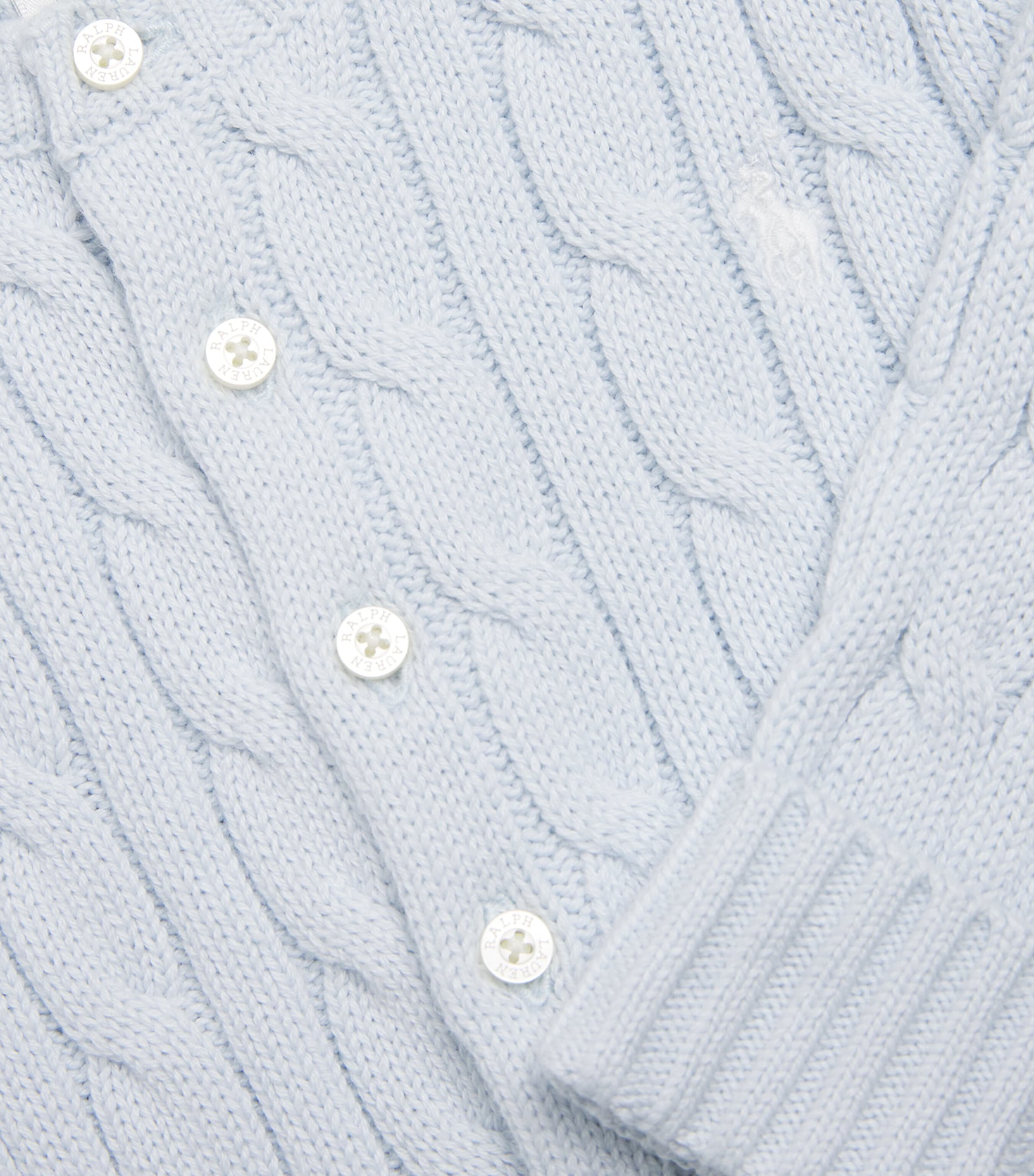 Cotton Cable-Knit Cardigan and Leggings Set (3-24 Months) PEARL BLUE Image 4