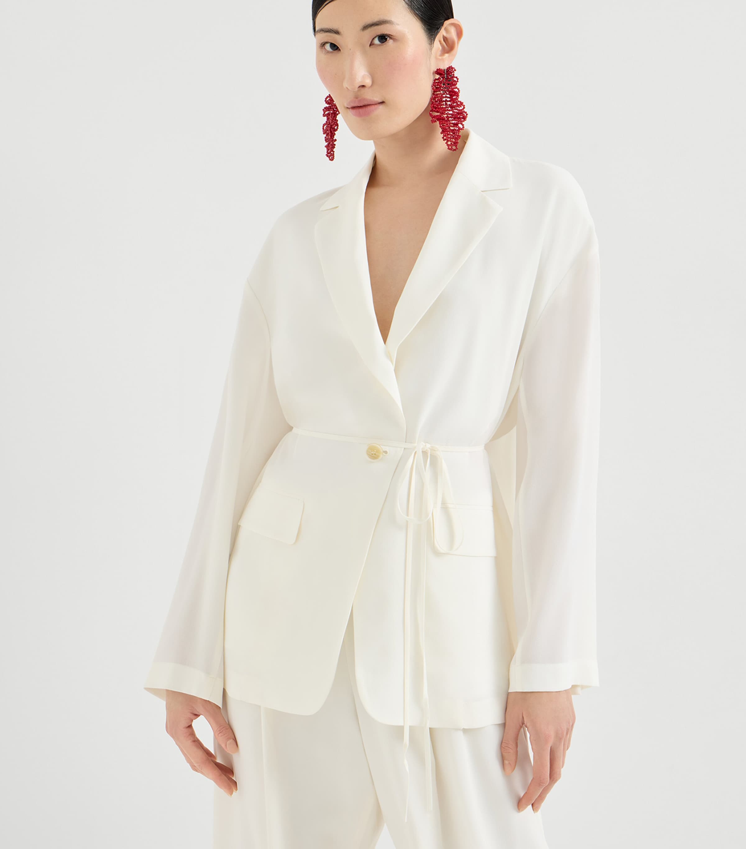 Sable Silk Crepe Blazer C600 Image 3