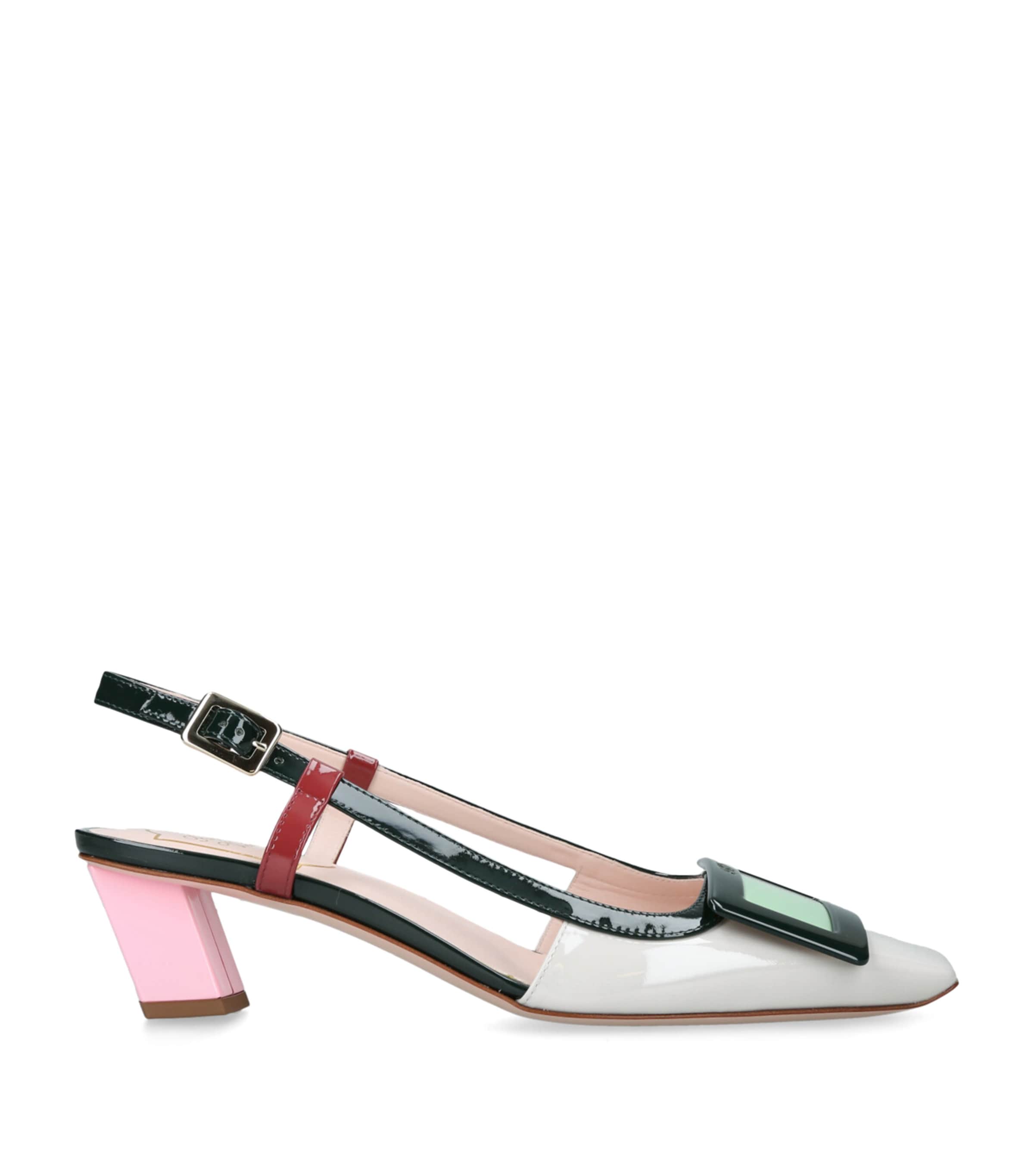 Roger Vivier Leather Belle Vivier Slingback Pumps 45 Pink Comb Image 1