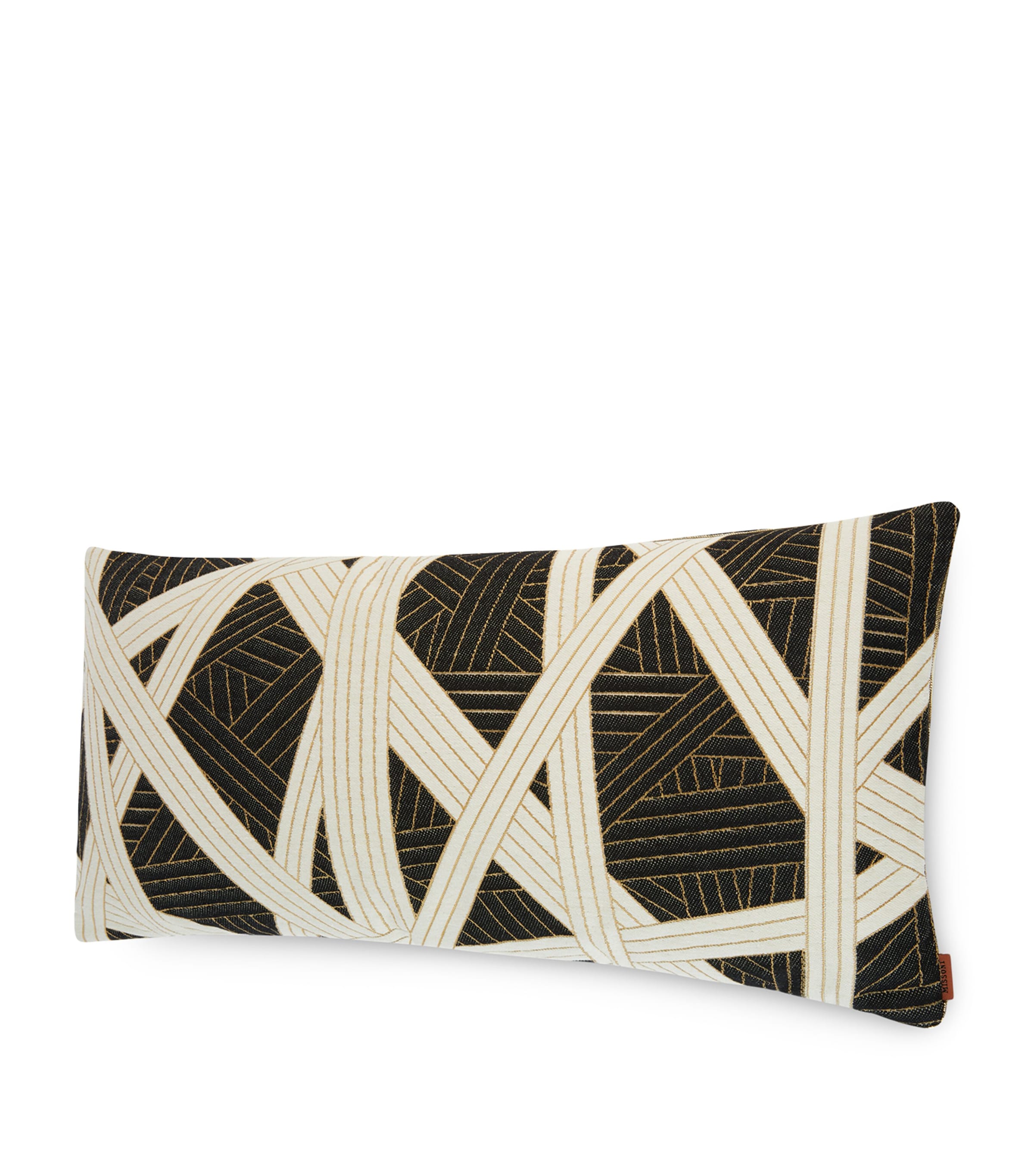 Nastri Cushion (30cm x 60cm) 601-BLK/WHT Image 3