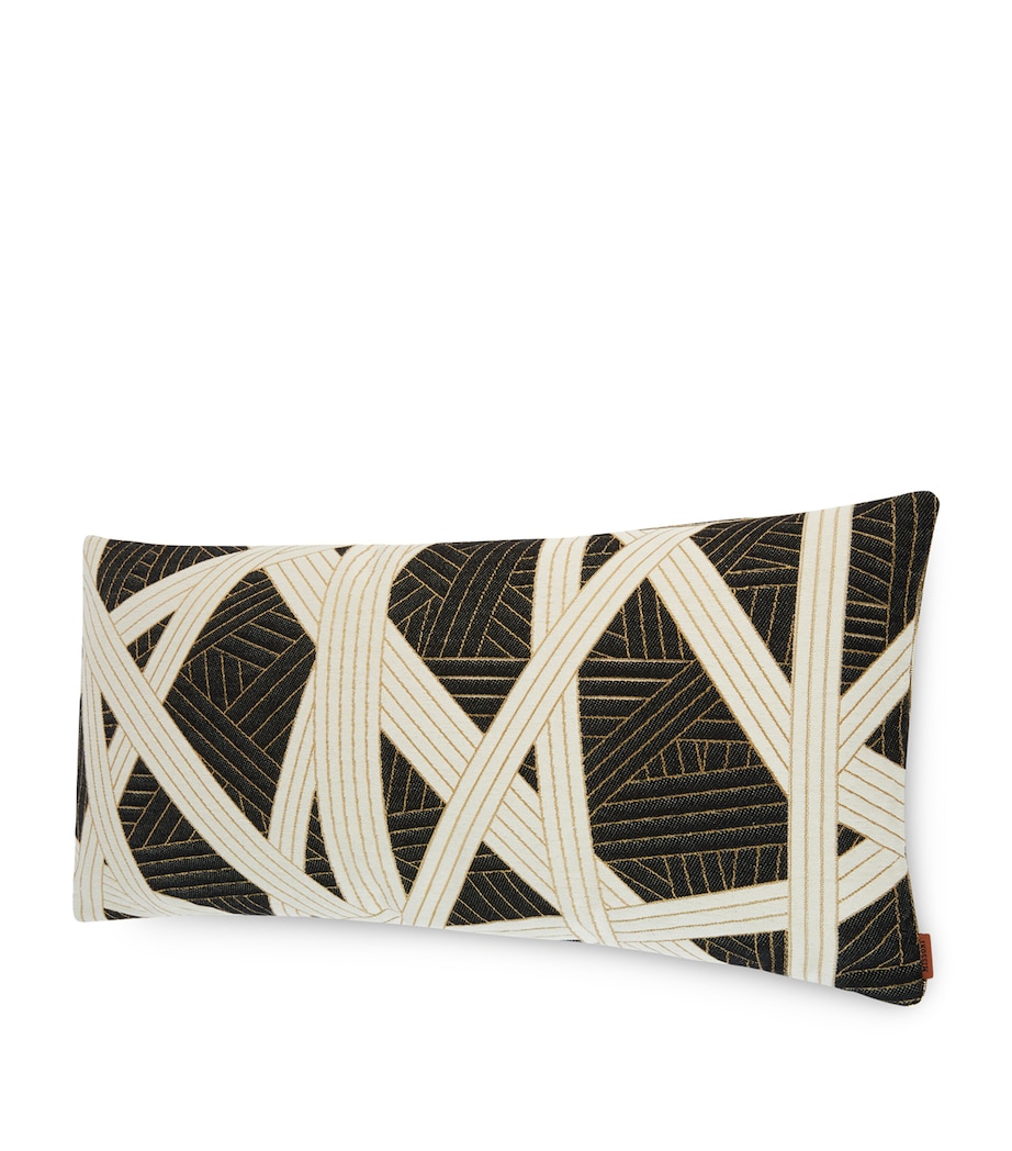 Nastri Cushion (30cm x 60cm) 601-BLK/WHT Image 3