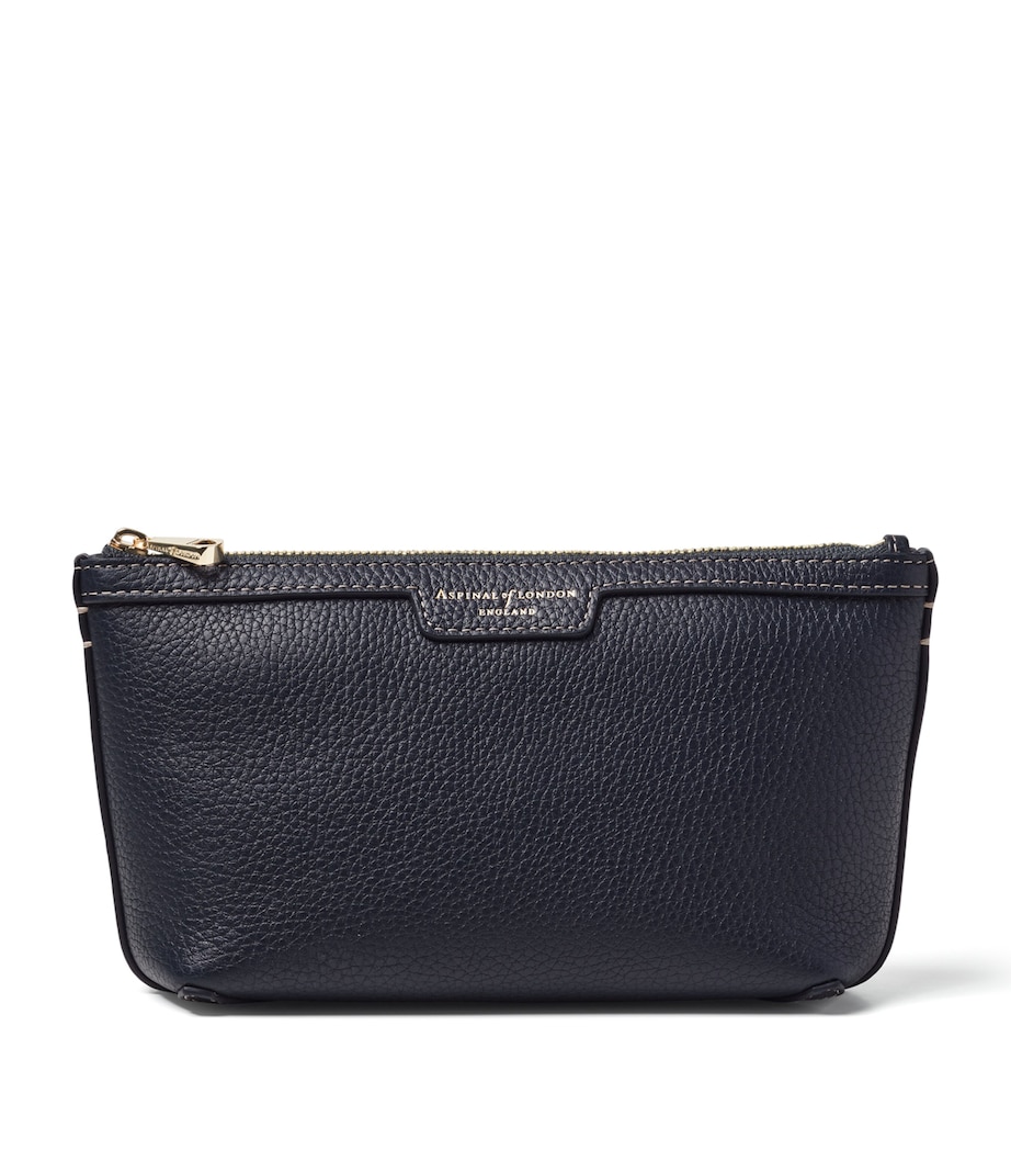 Aspinal Of London Leather Hudson Cosmetics Bag Navy Image 1