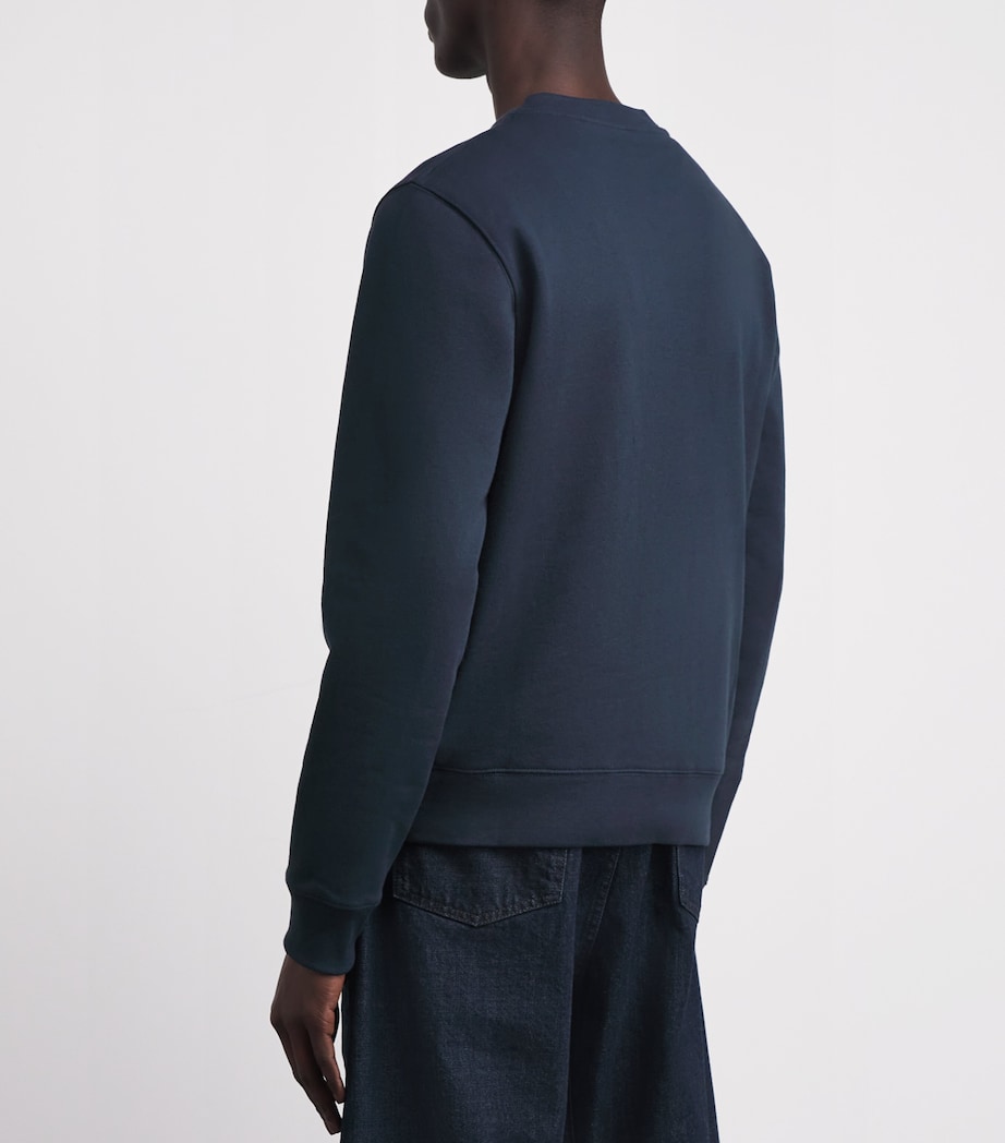 Sandro Paris Mens Cotton Logo Sweatshirt Navy Blue Image 5