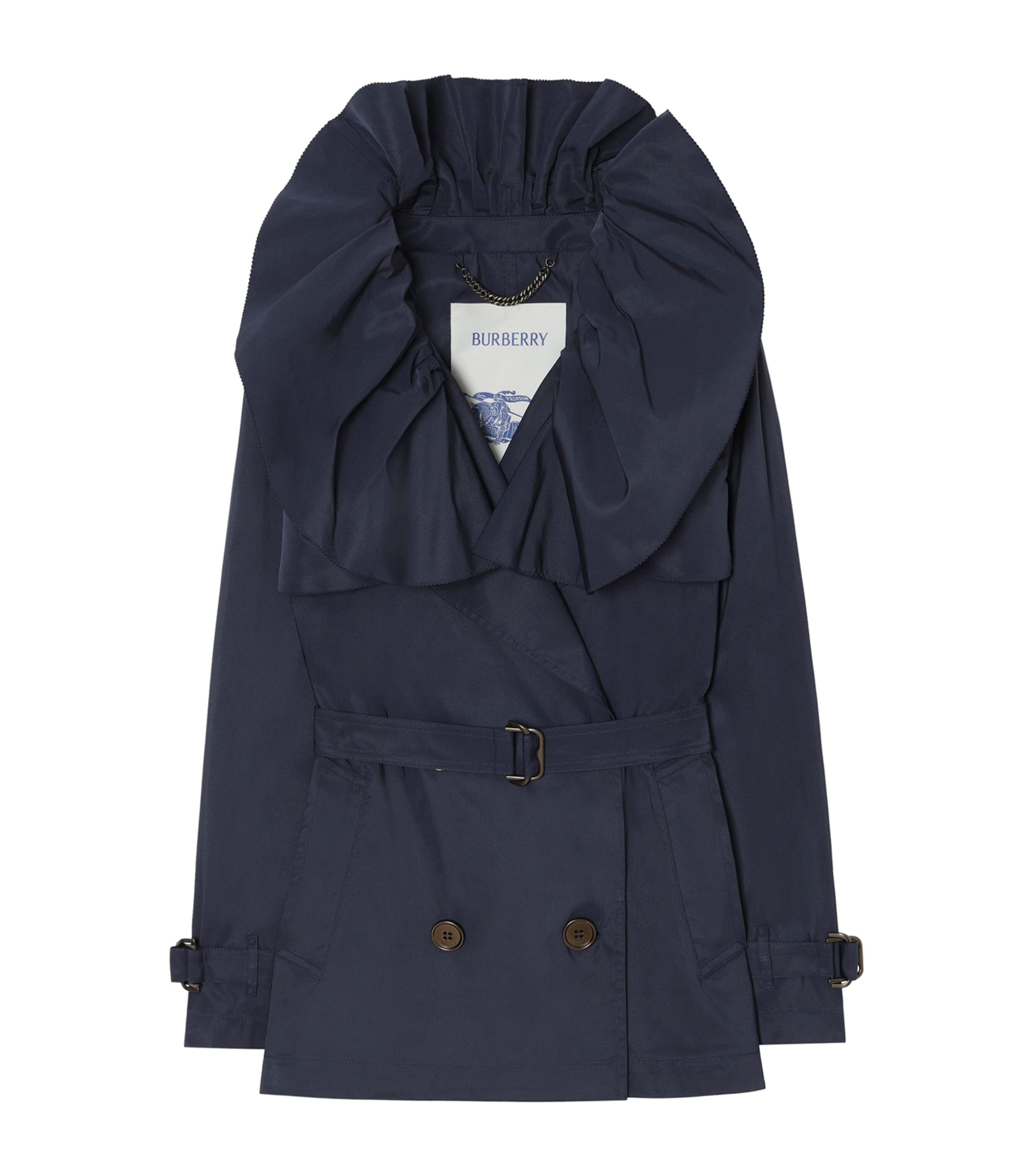 Burberry Womens Faille Clare Trench Coat Dark Ink Blue Image 1