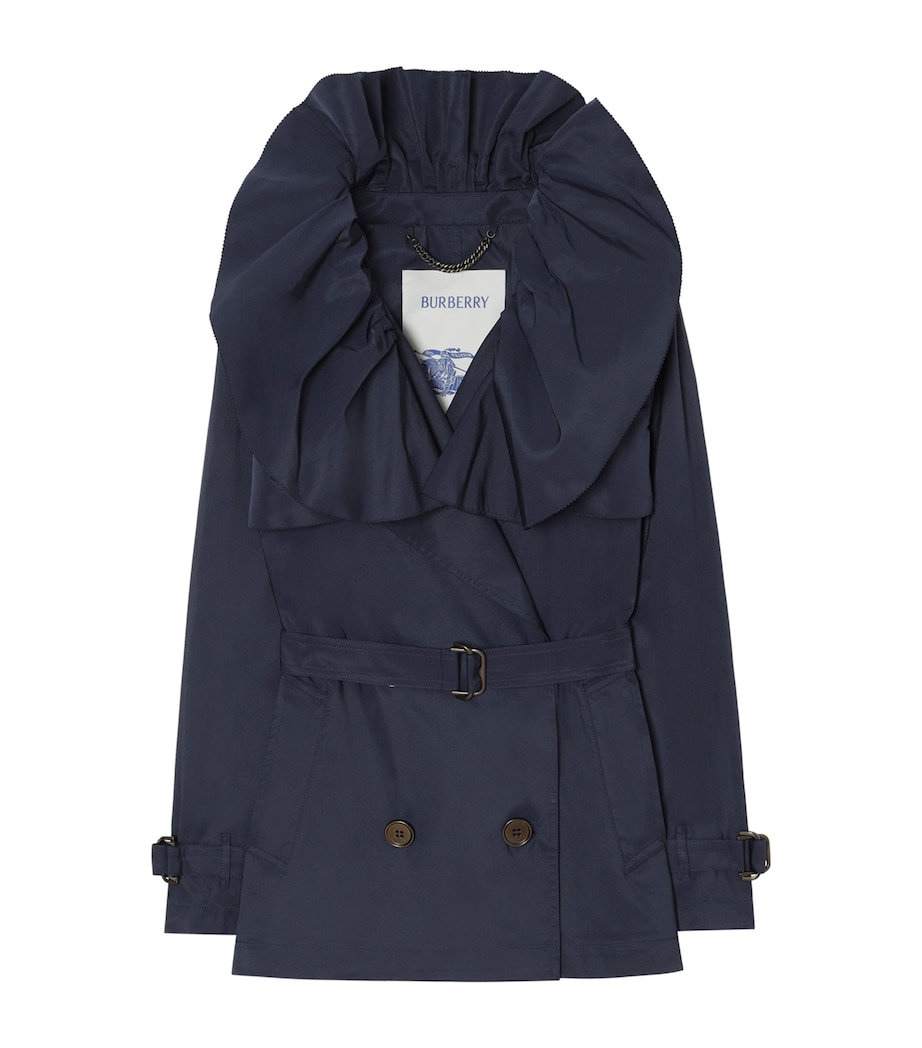 Burberry Womens Faille Clare Trench Coat Dark Ink Blue Image 1