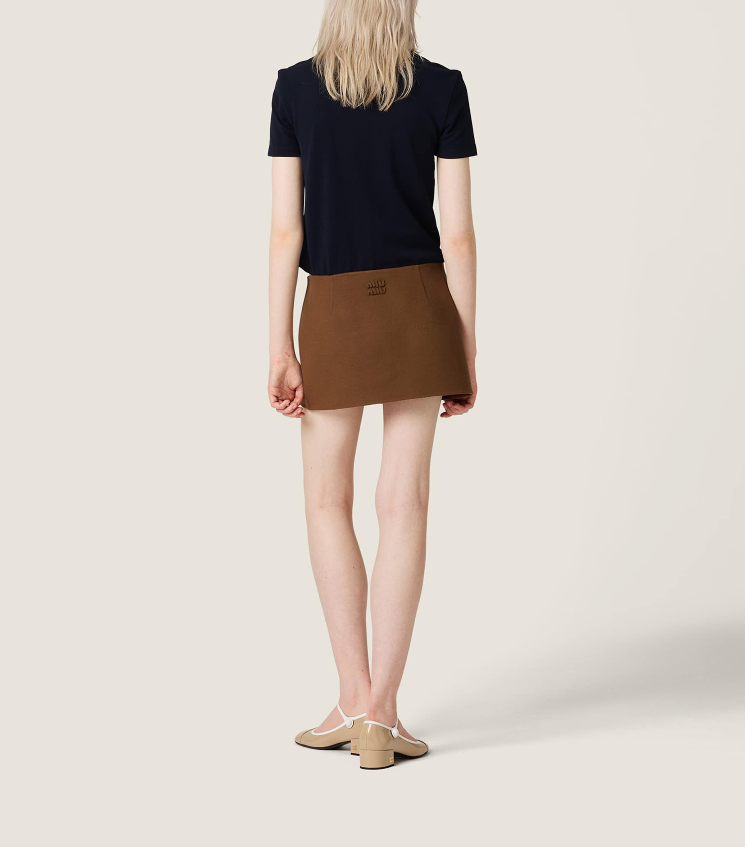 Wool-Cashmere Wrap Mini Skirt F0046 Image 3