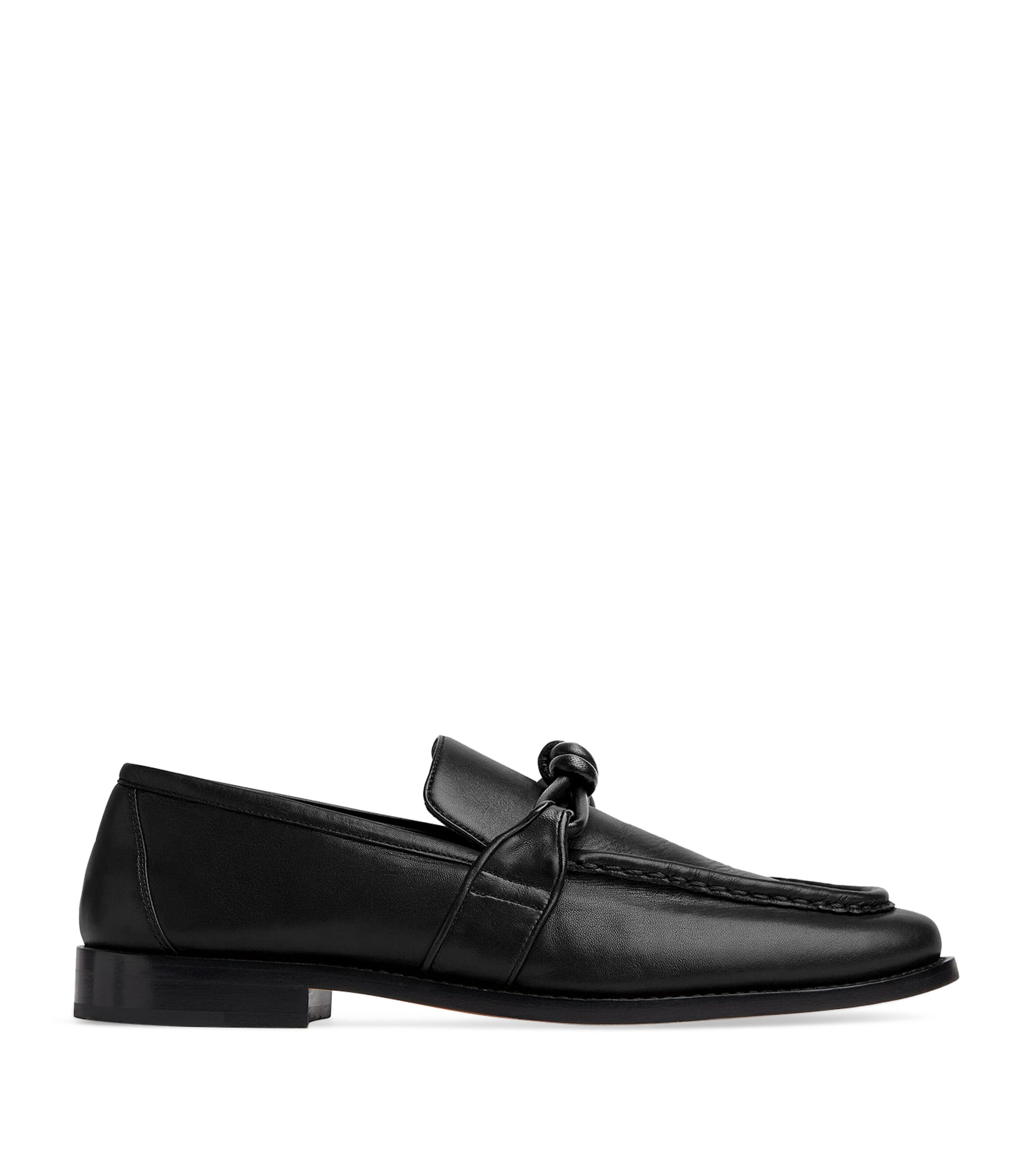 Shop Bottega Veneta Leather Astaire Loafers In Black