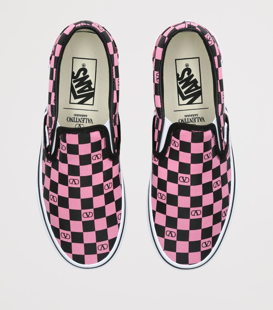 Valentino Garavani x Vans Canvas Checkerboard Slip-On Sneakers Pink Comb Image 4