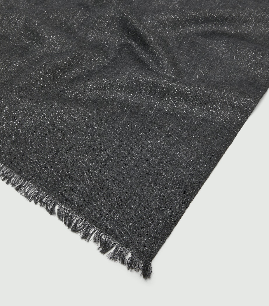 Marella Wool-Blend Lurex Scarf Grey Image 4