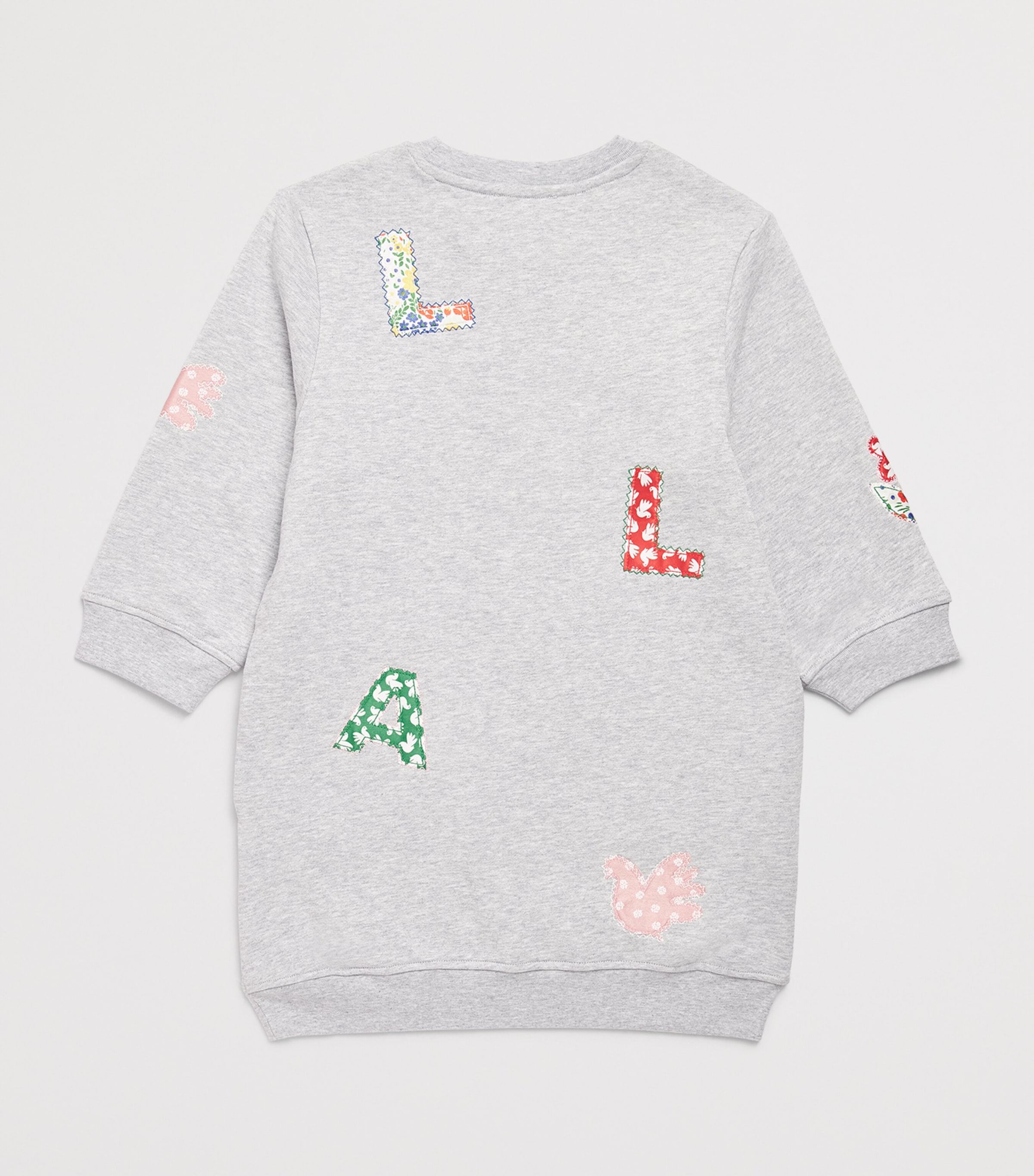 Stella McCartney Kids Cotton Patchwork Sweatshirt Dress (3-14 Years) Grigio Medio Mel. Image 2