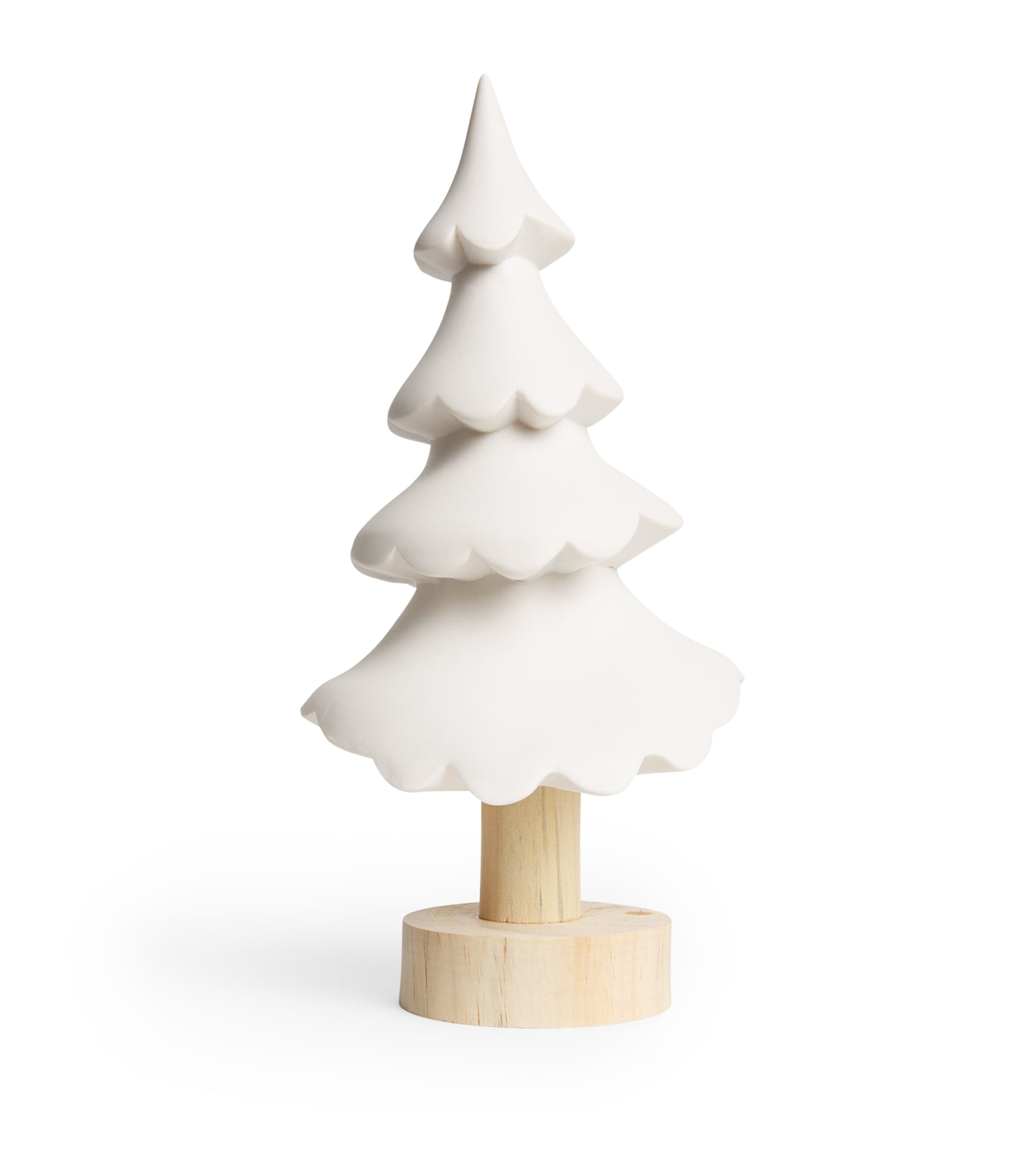 Harrods Porcelain Led Pine Tree Ornament In Neutral