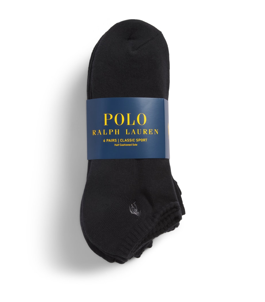 Polo Ralph Lauren Mens Performance Trainer Socks (Pack of 6) Black Image 1