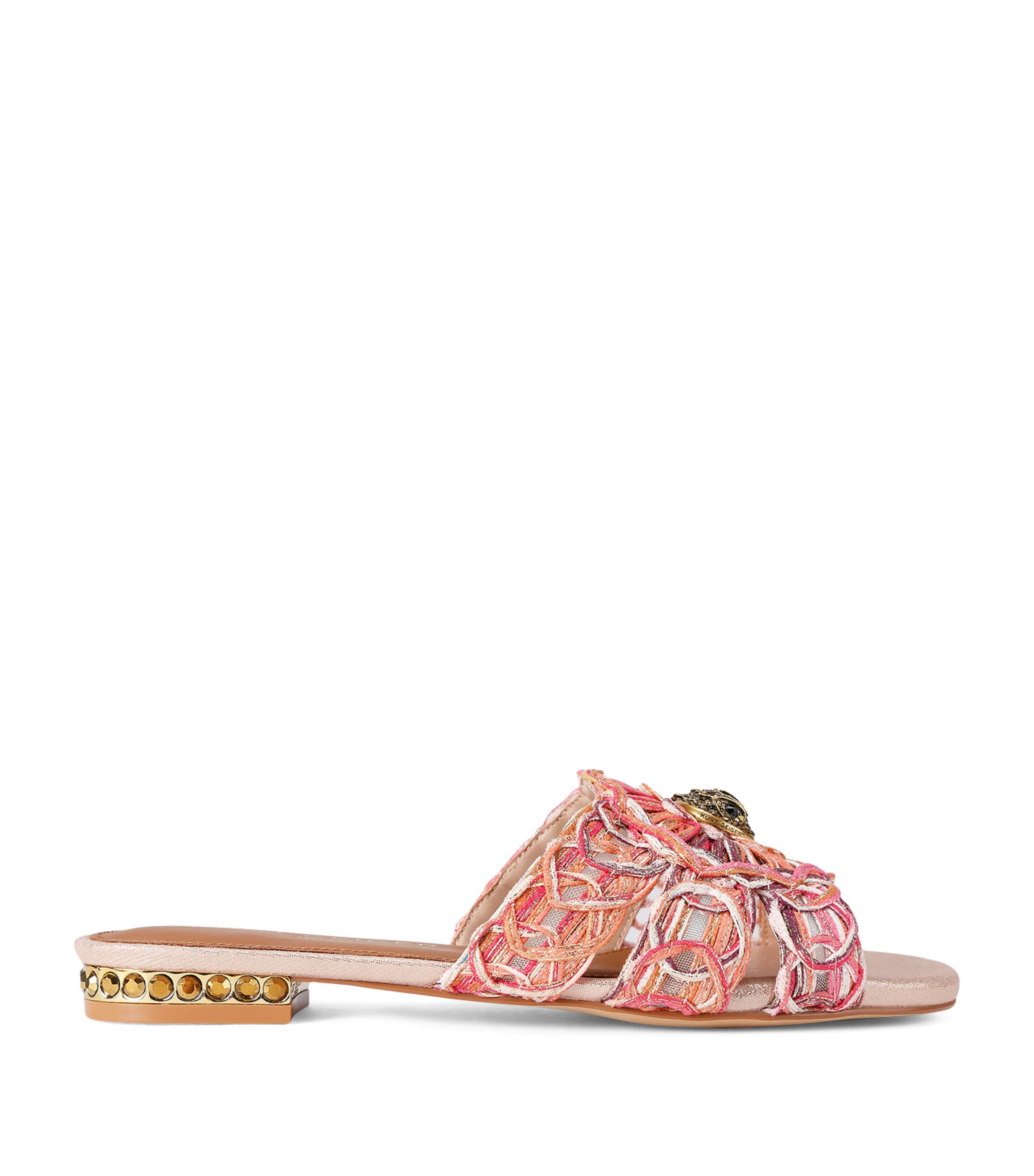 Kurt Geiger London Woven Chelsea Flat Sandals Pink Comb Image 1