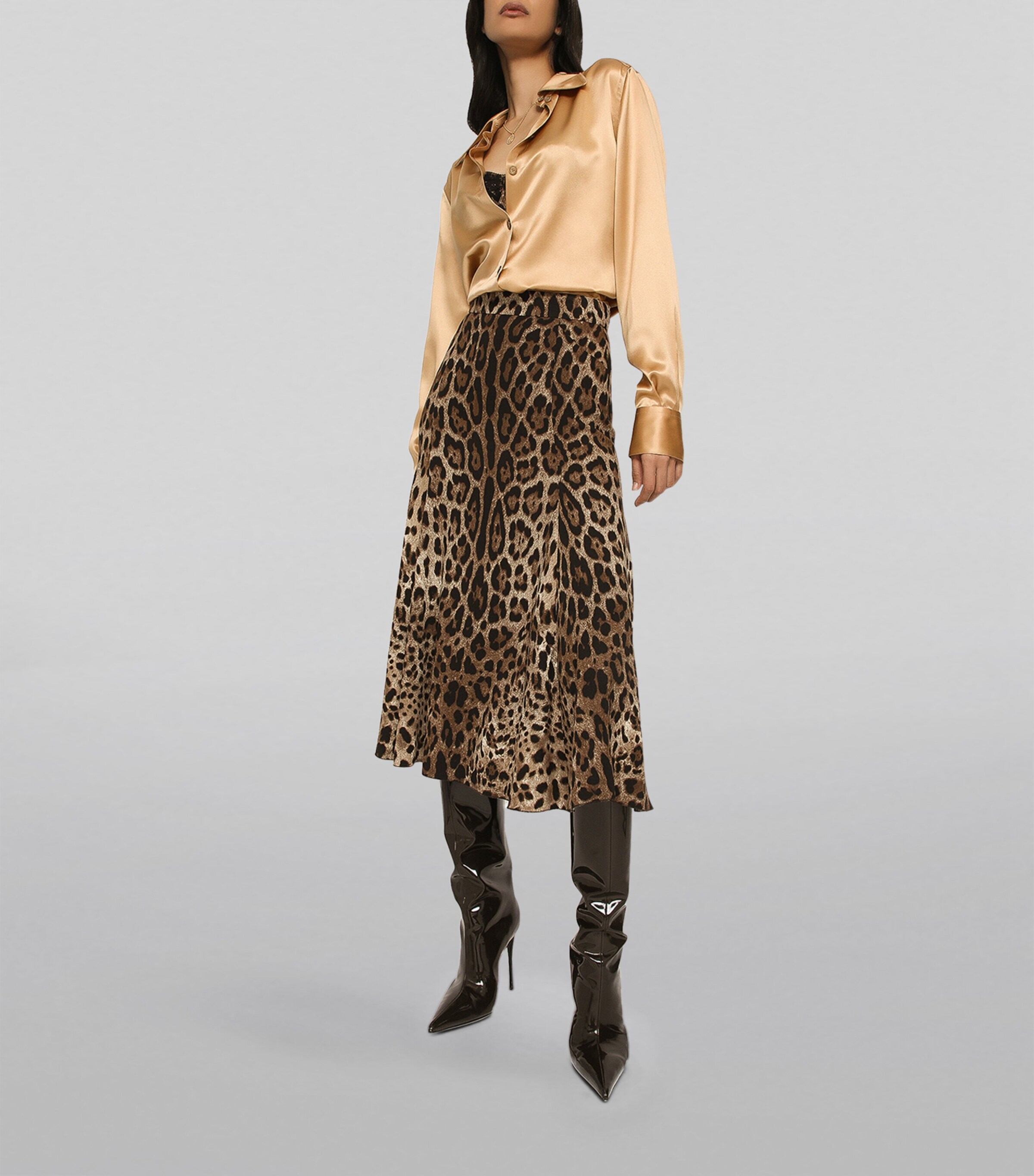 Leopard Print Midi Skirt HY13M-LEO N Image 2