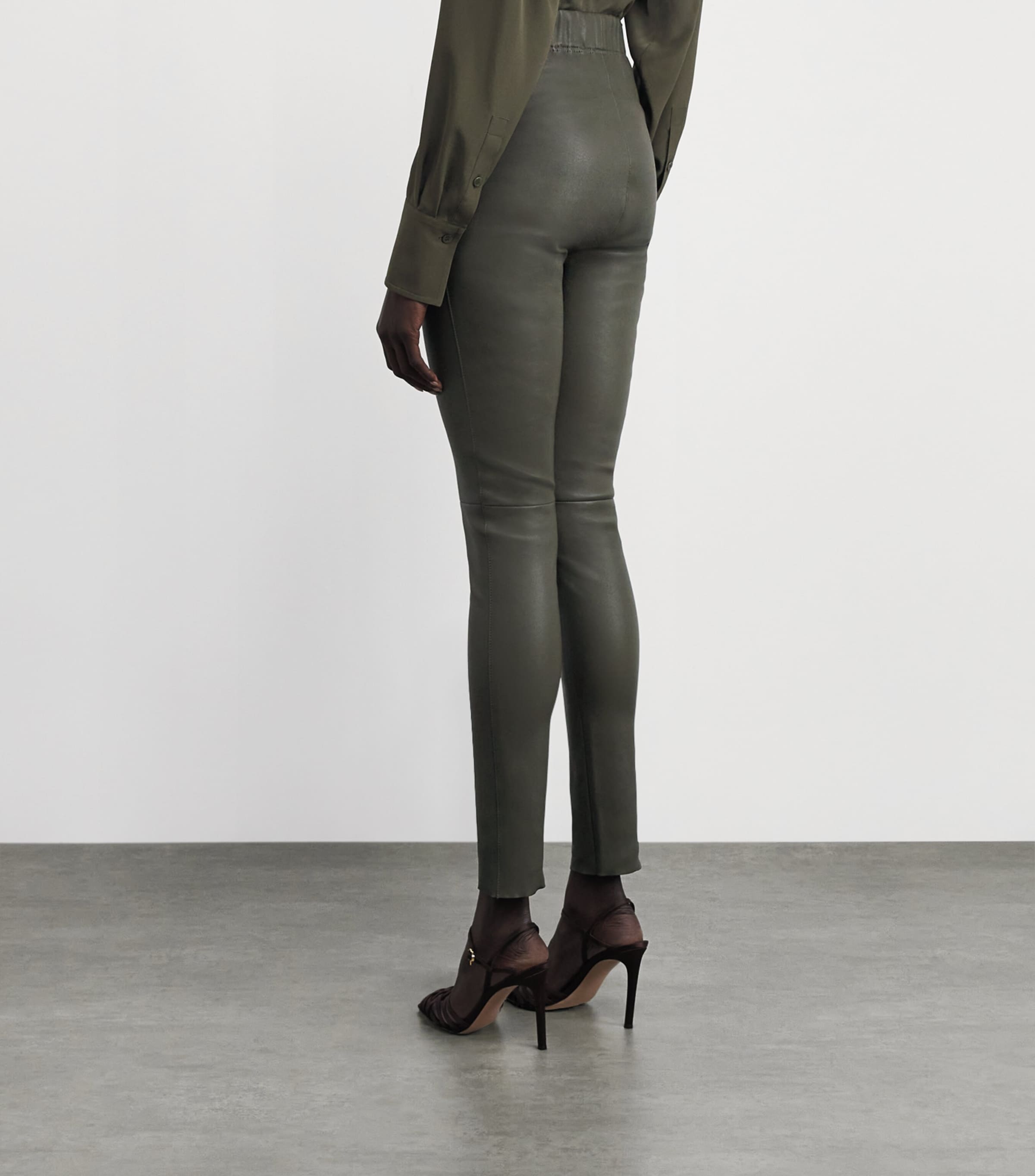 Lambskin Stretch Leggings PALM LEAF Image 4