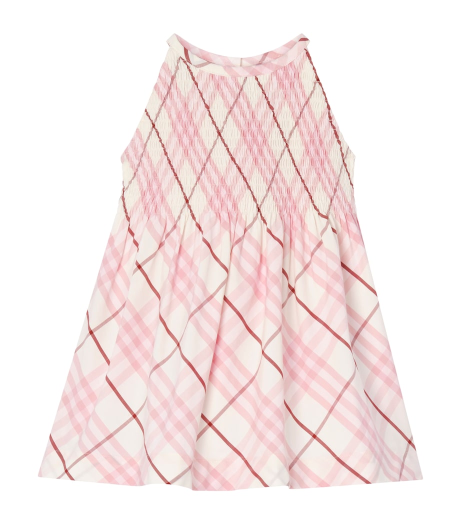 Burberry Kids Cotton Check Sleeveless Dress (6-36 Months) Flora Pink Ip Check Image 1