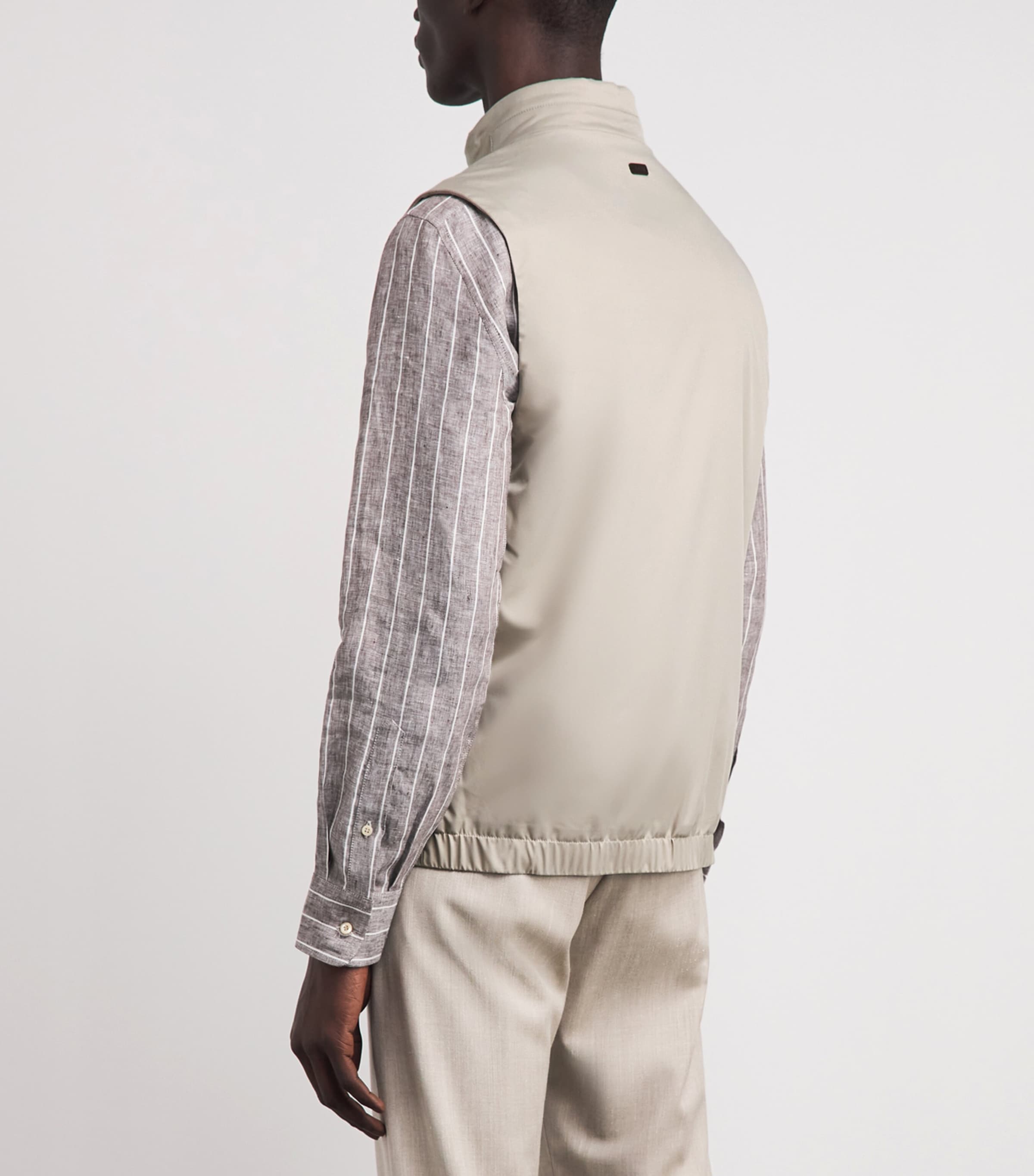 Eton Mens Lightweight Gilet Beige Ligh Image 5