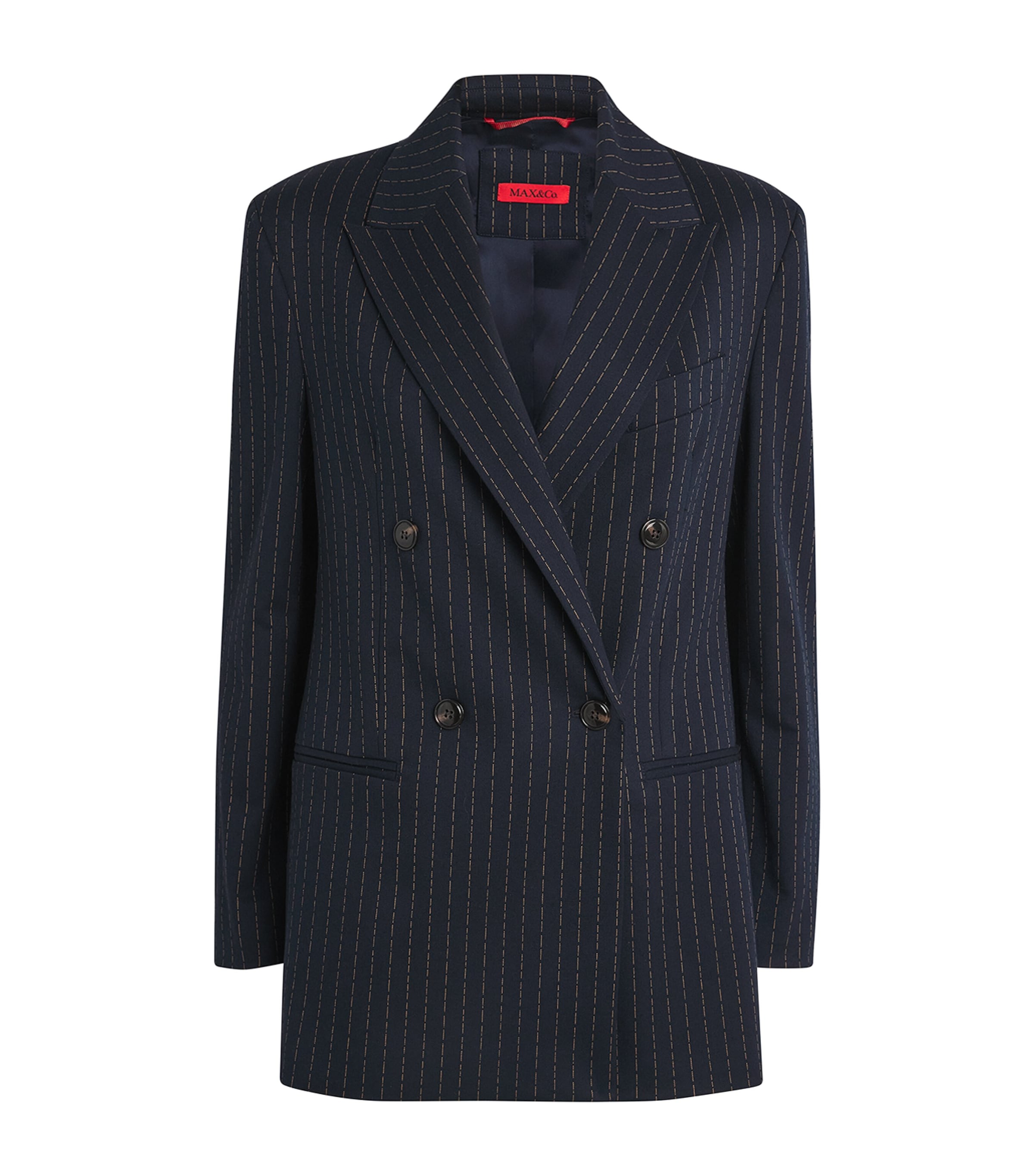 Max & Co Stitch-detail Blazer In Blue