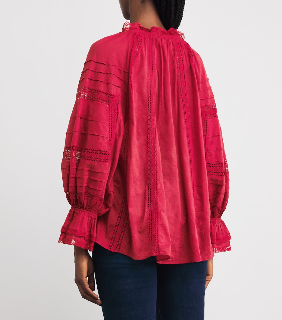 Cotton Voile Josephine Blouse L626 DARK CHERRY Image 4