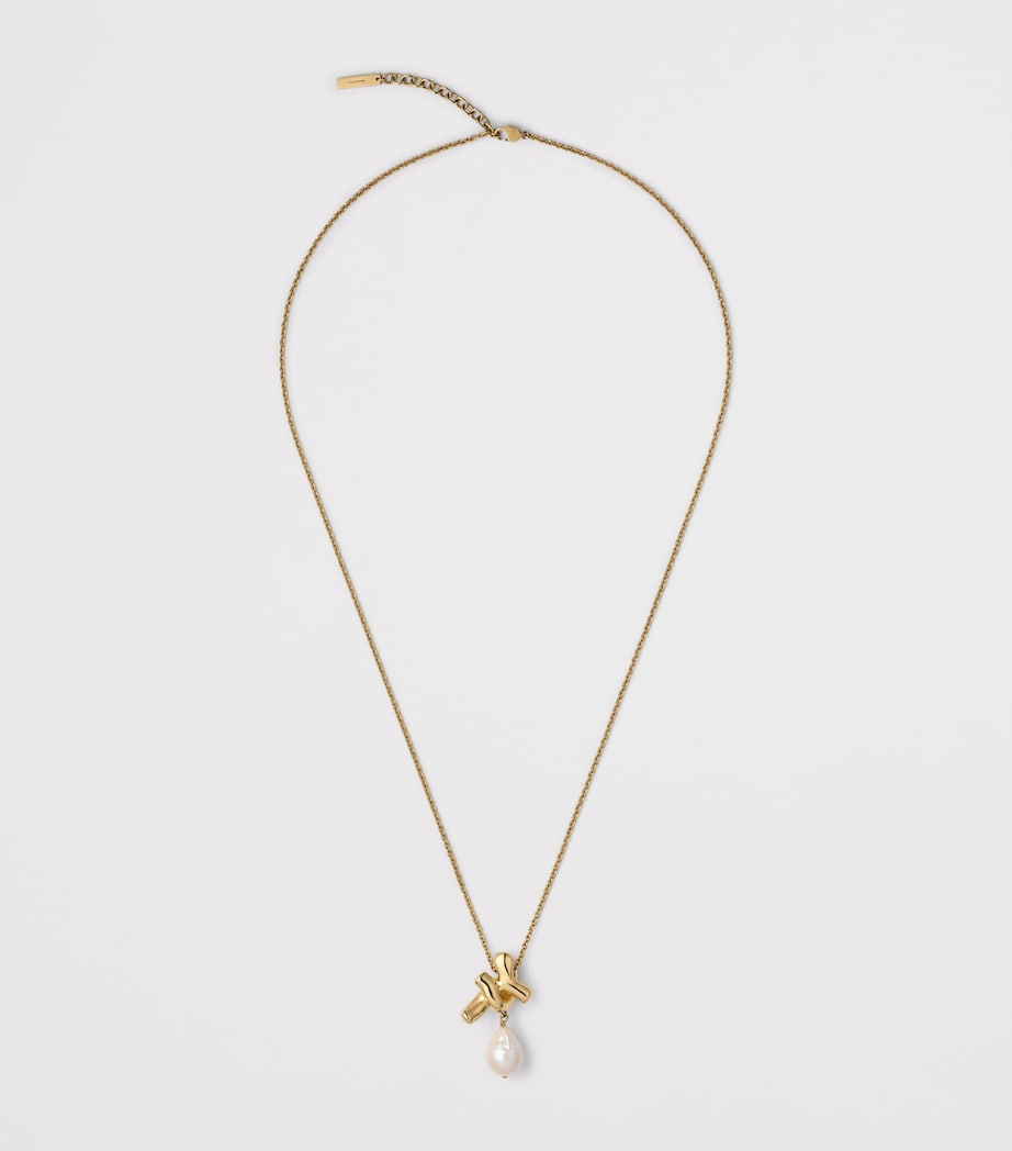 Givenchy Chain Link Pearl Necklace Image 2