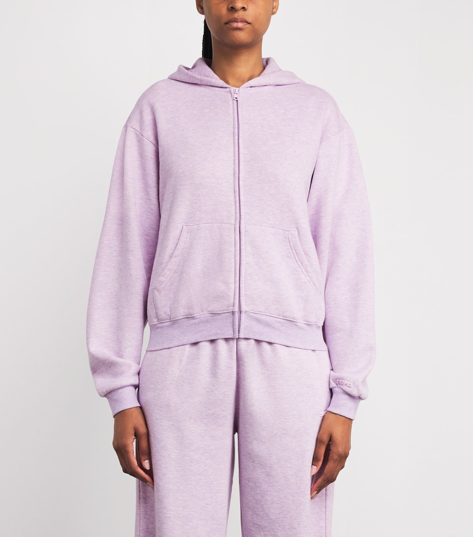 Cotton-Blend Fleece Zip-Up Hoodie PURPLE HEATHER Image 3