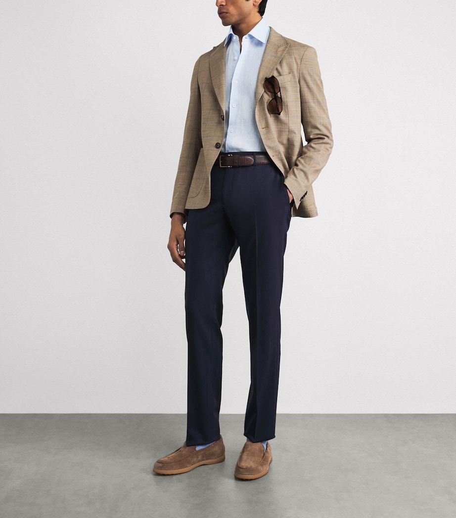 Pal Zileri Mens Linen Shirt Light Blue Image 2