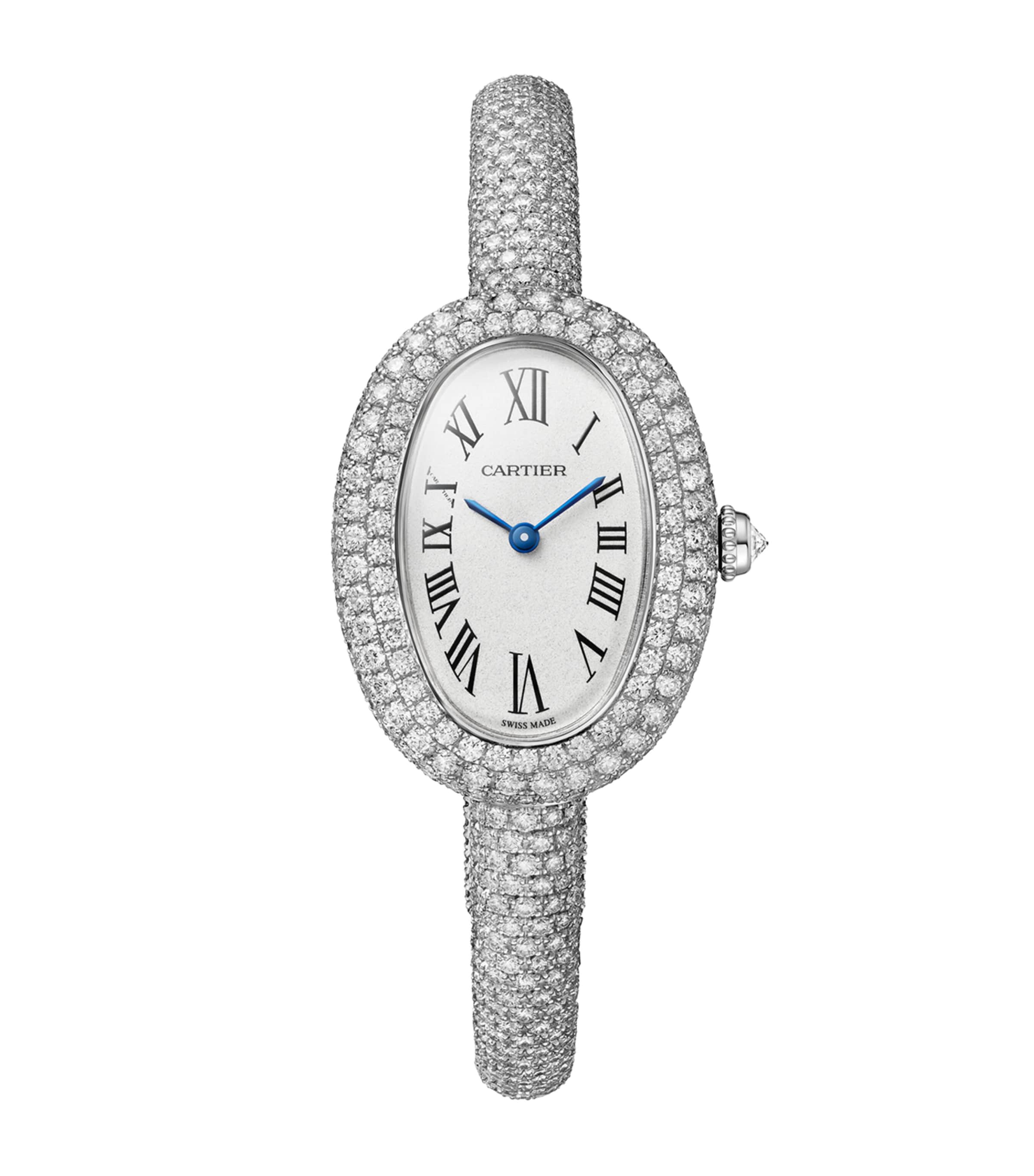 Small White Gold and Diamond Baignoire de Cartier Watch 23.1mm (Size 16) WHITE GOLD Image 1