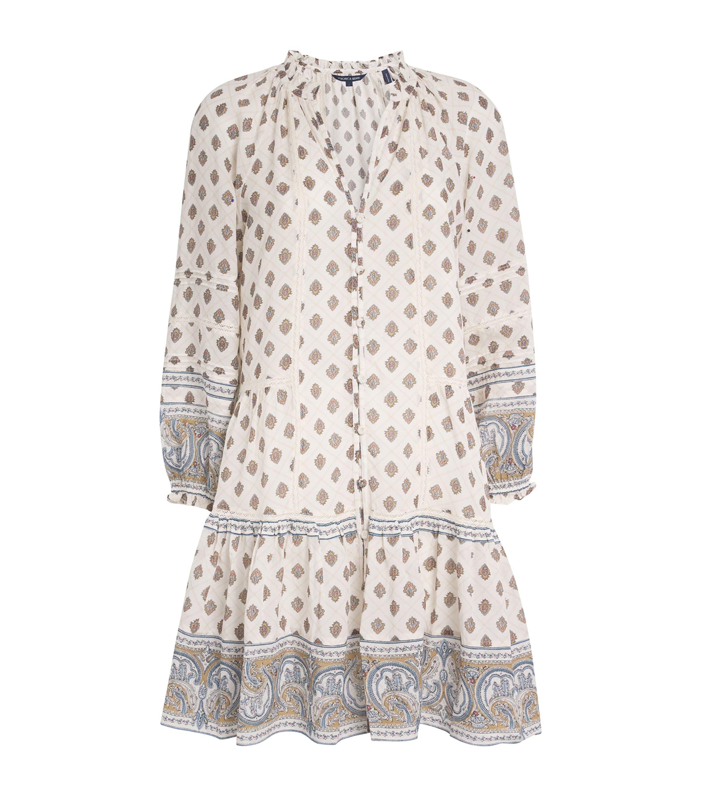 Veronica Beard Belissa Printed Cotton-blend Mini Dress In White