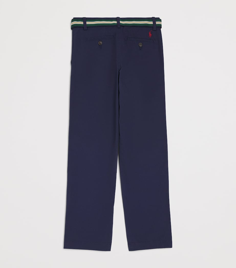 Ralph Lauren Kids Stretch-Cotton Belted Bedford Trousers (8-16 Years) Newport Navy Image 2