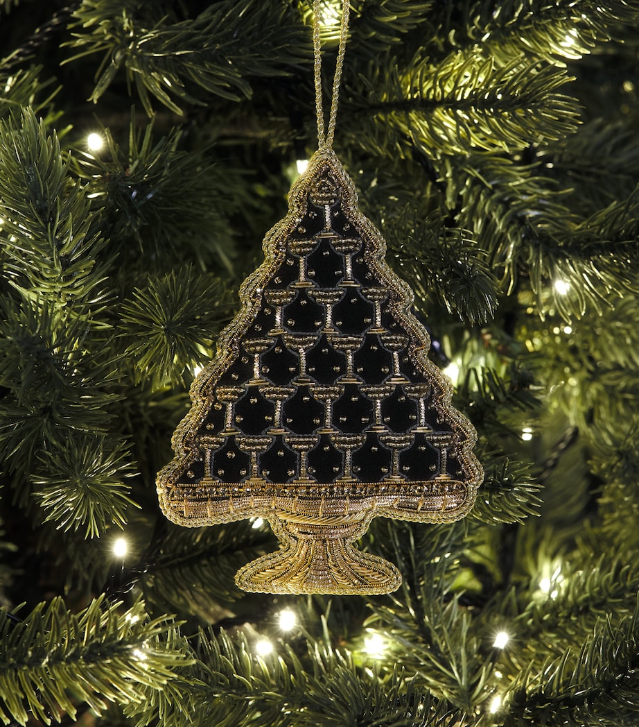 Tinker Tailor Beaded Champagne Tower Tree Decoration Black & Gold Image 3